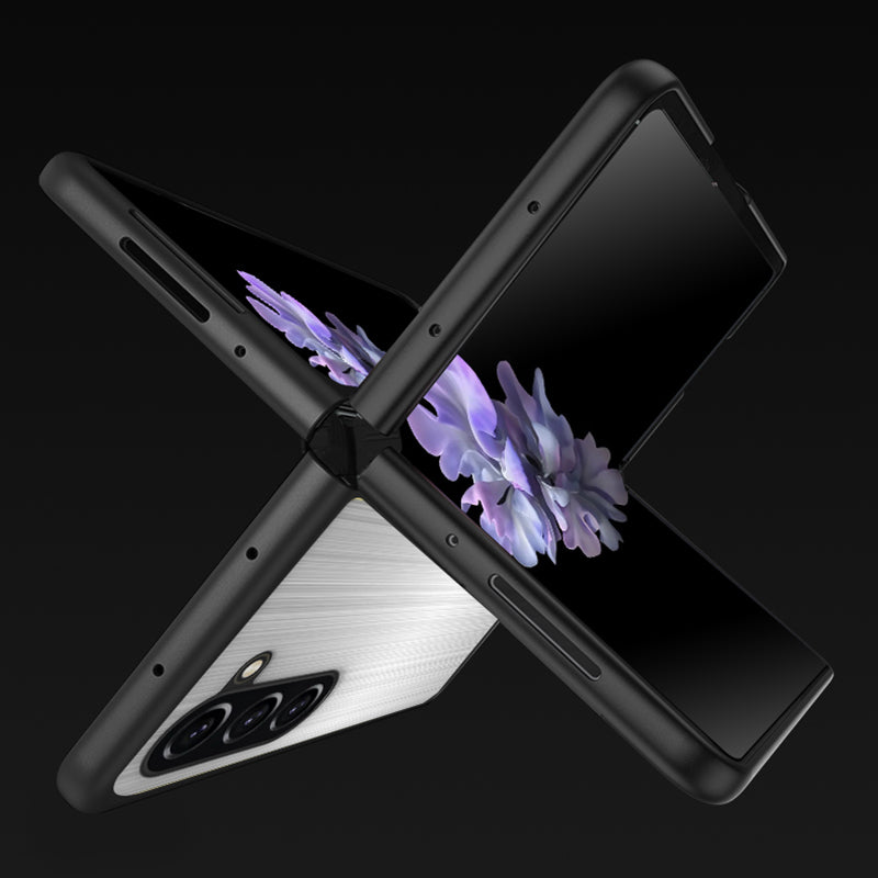 For Samsung Galaxy Z Flip5 5G Stainless Steel PC Case Anti-scratch Cell Phone Protective Cover