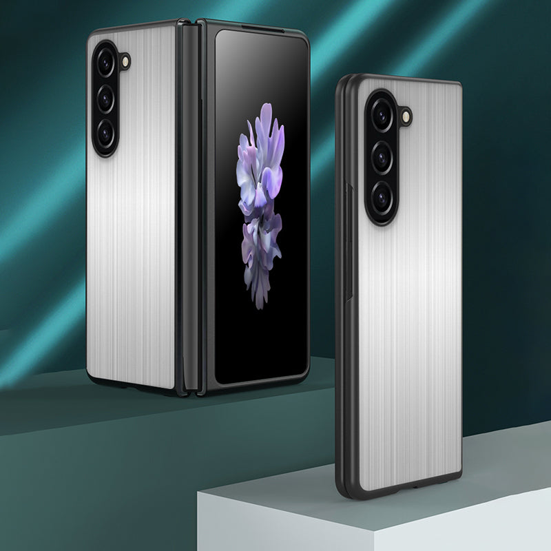 For Samsung Galaxy Z Flip5 5G Stainless Steel PC Case Anti-scratch Cell Phone Protective Cover