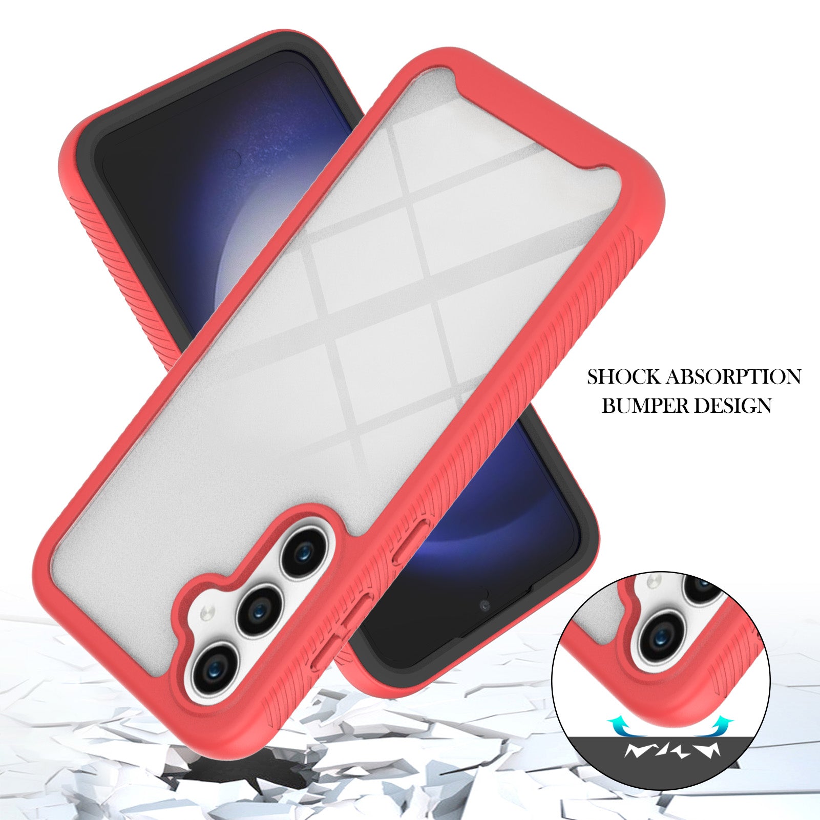 YB PC Series-3 for Samsung Galaxy S23 FE PC TPU Protective Case Transparent Phone Cover