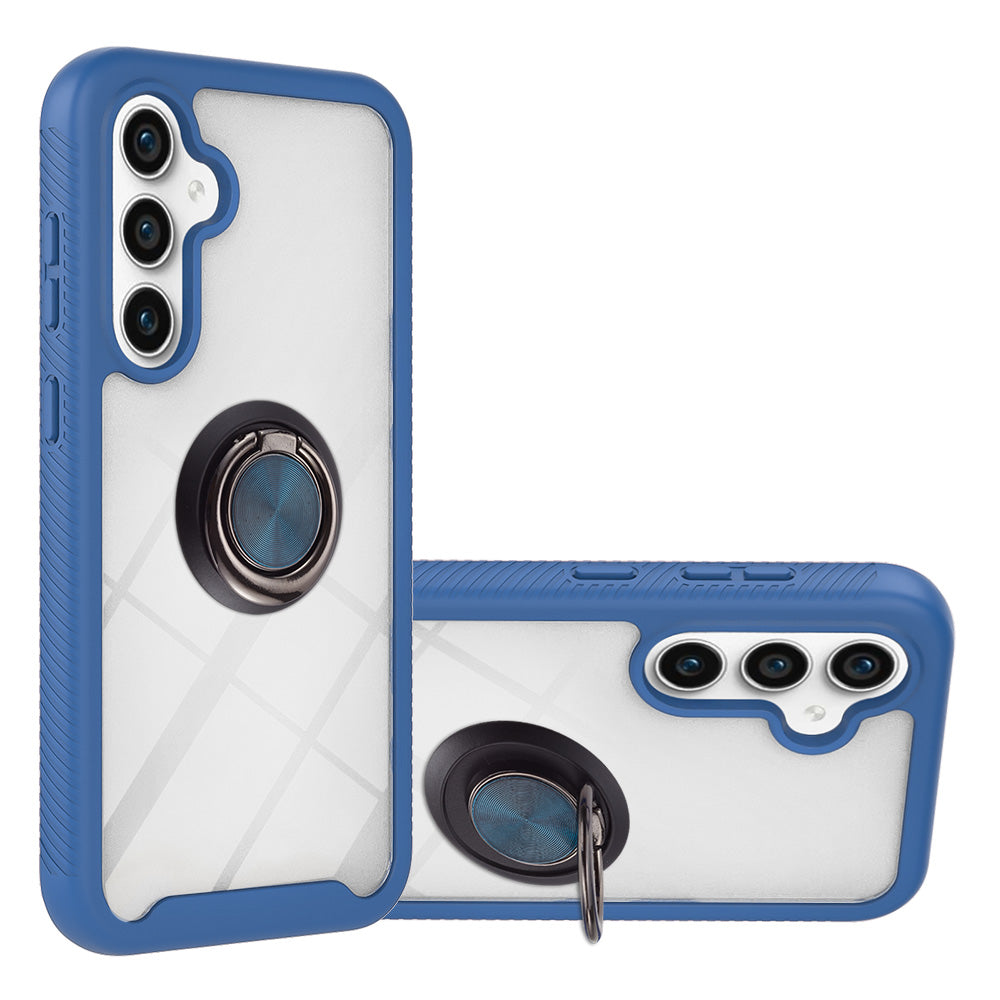 YB PC Series-5 for Samsung Galaxy S23 FE Ring Kickstand Phone Case PC TPU Anti-Scratch Back Cover
