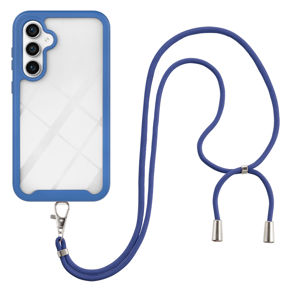 YB PC Series-4 Clear Case for Samsung Galaxy S23 FE PC TPU Anti-Scratch Cover with Lanyard