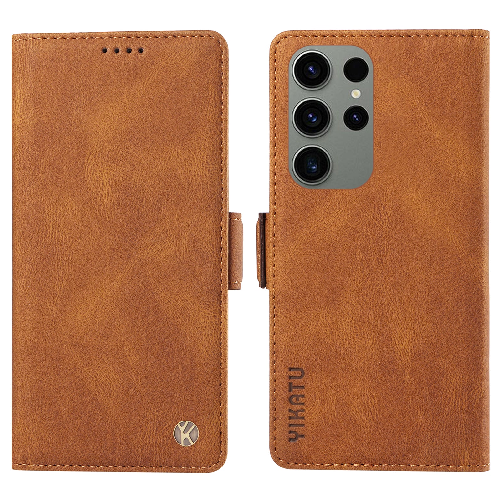 YIKATU YK-005 For Samsung Galaxy S23 Ultra Phone Wallet Case Skin-touch Leather Stand Cover