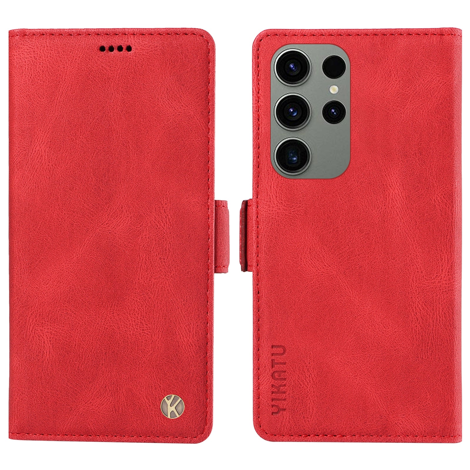 YIKATU YK-005 For Samsung Galaxy S23 Ultra Phone Wallet Case Skin-touch Leather Stand Cover