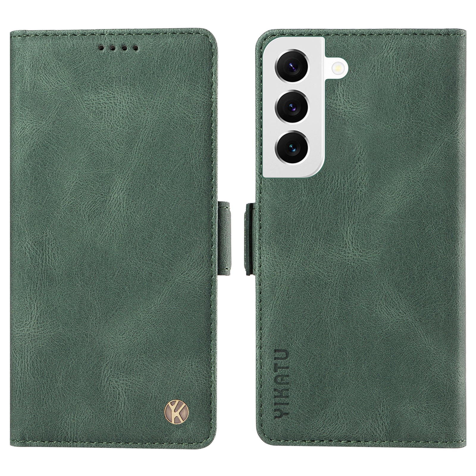 YIKATU YK-005 For Samsung Galaxy S23 Wallet Case Skin-touch PU Leather Stand Phone Cover