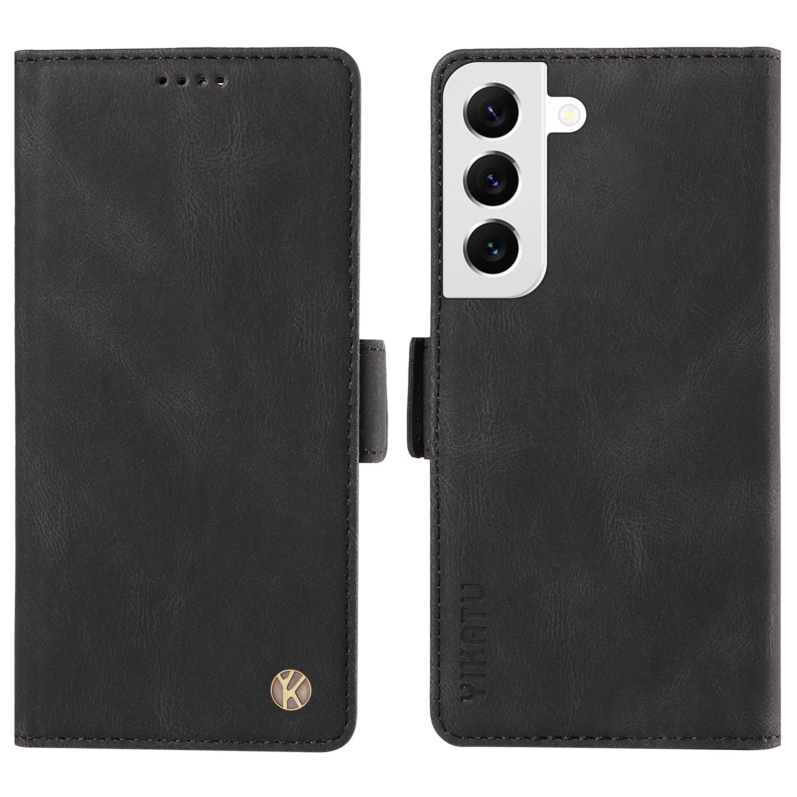 YIKATU YK-005 For Samsung Galaxy S23 Wallet Case Skin-touch PU Leather Stand Phone Cover