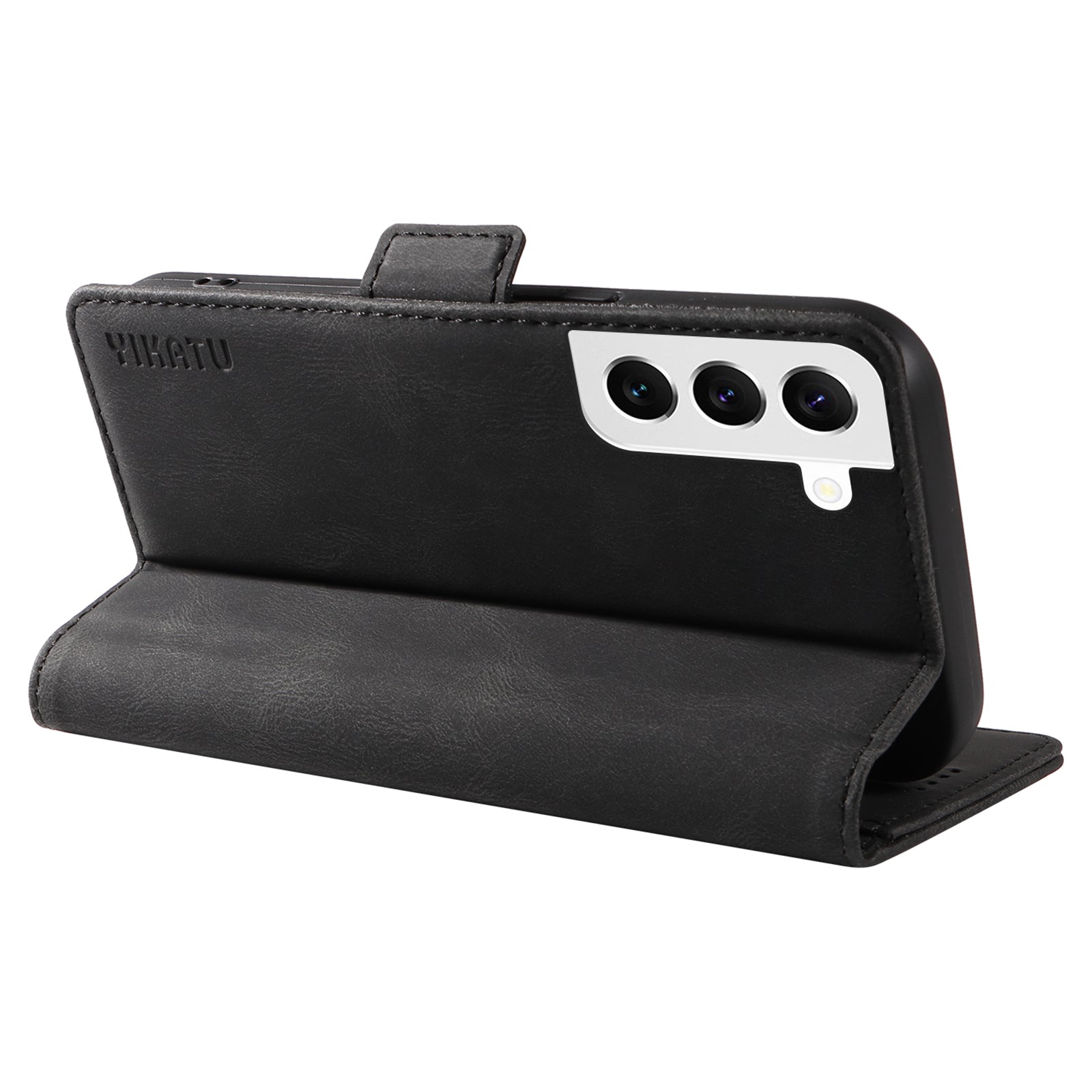 YIKATU YK-005 For Samsung Galaxy S23 Wallet Case Skin-touch PU Leather Stand Phone Cover