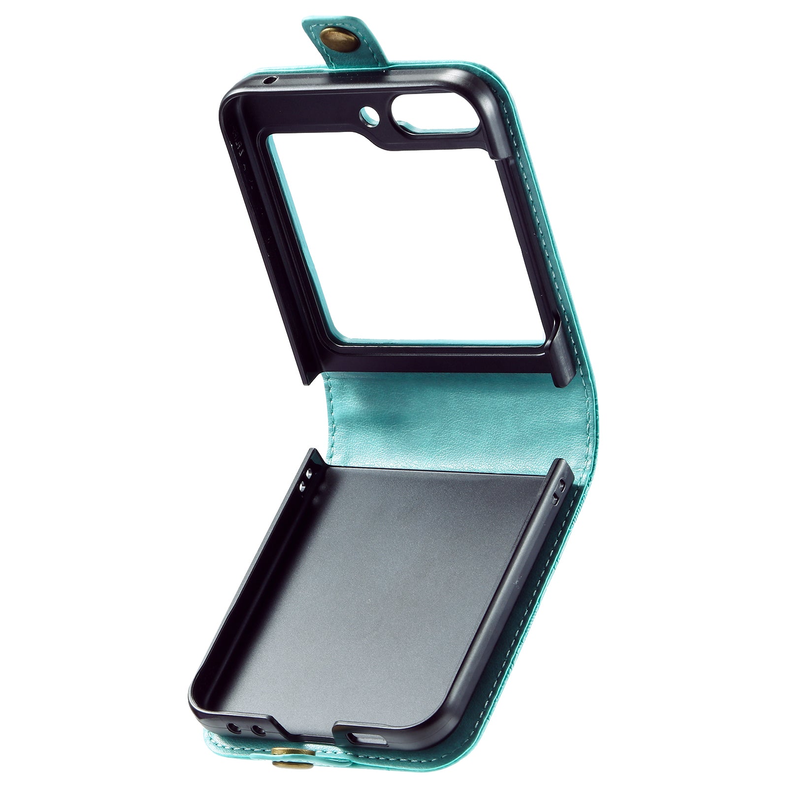 For Samsung Galaxy Z Flip5 5G Card Holder PU Leather Case Mandala Flower Imprinted Folding Cover