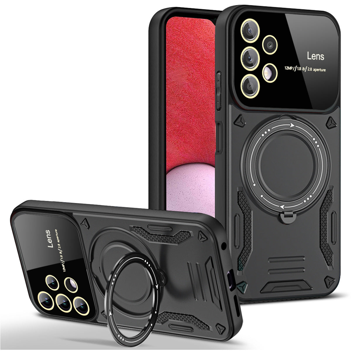 For Samsung Galaxy A13 4G 5G Rotating Kickstand Back Case PC TPU Phone Cover Compatible with MagSafe