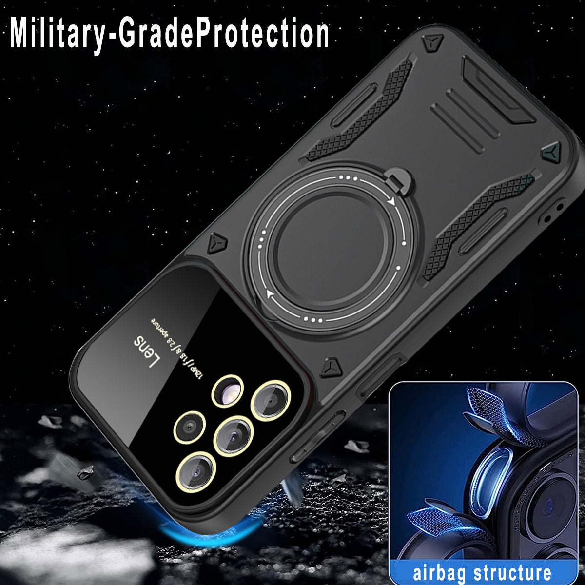 For Samsung Galaxy A13 4G 5G Rotating Kickstand Back Case PC TPU Phone Cover Compatible with MagSafe