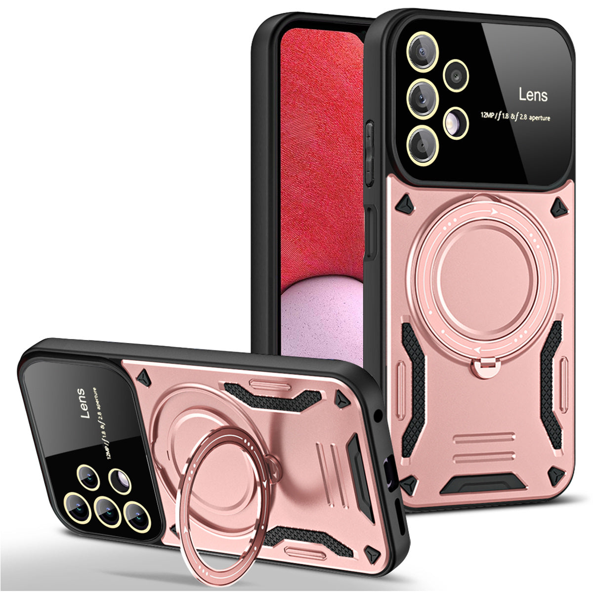 For Samsung Galaxy A13 4G 5G Rotating Kickstand Back Case PC TPU Phone Cover Compatible with MagSafe