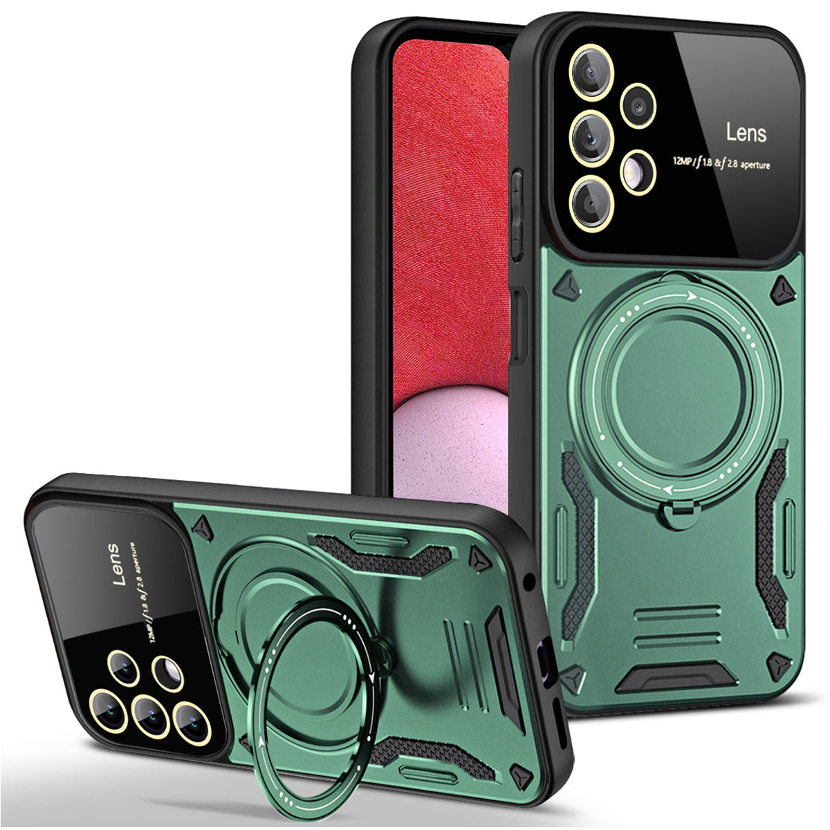 For Samsung Galaxy A13 4G 5G Rotating Kickstand Back Case PC TPU Phone Cover Compatible with MagSafe