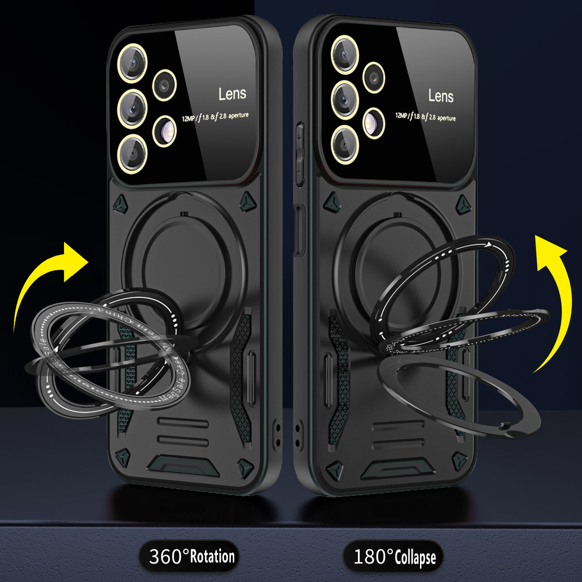 For Samsung Galaxy A13 4G 5G Rotating Kickstand Back Case PC TPU Phone Cover Compatible with MagSafe