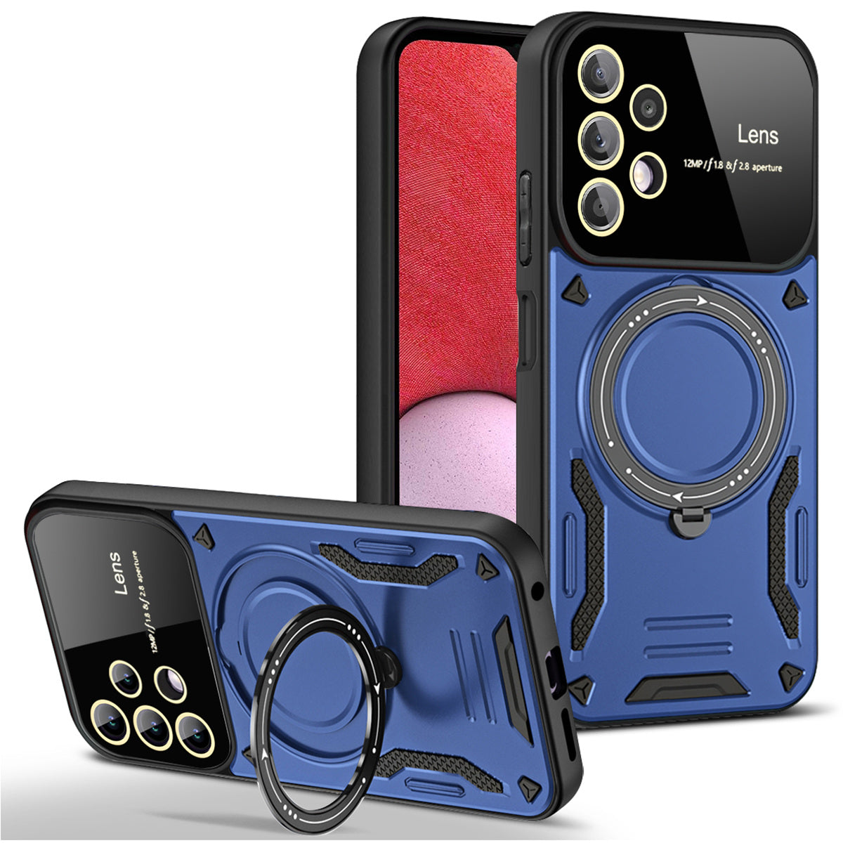 For Samsung Galaxy A13 4G 5G Rotating Kickstand Back Case PC TPU Phone Cover Compatible with MagSafe