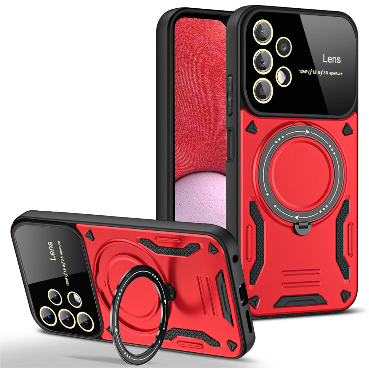 For Samsung Galaxy A13 4G 5G Rotating Kickstand Back Case PC TPU Phone Cover Compatible with MagSafe