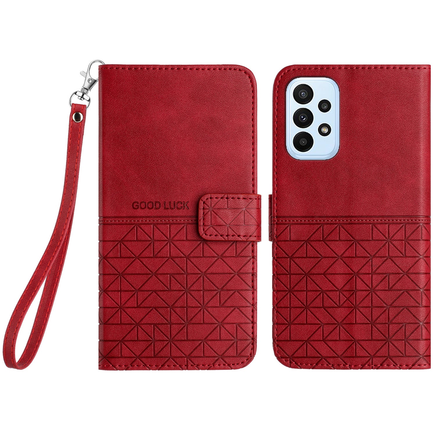 For Samsung Galaxy A53 5G Microfiber Leather Phone Case Geometric Imprinted Stand Phone Cover
