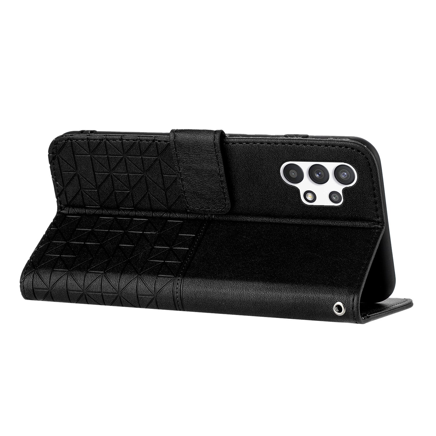 Stand Wallet Case for Samsung Galaxy A32 4G (EU Version) Microfiber Leather Geometric Imprinted Cover