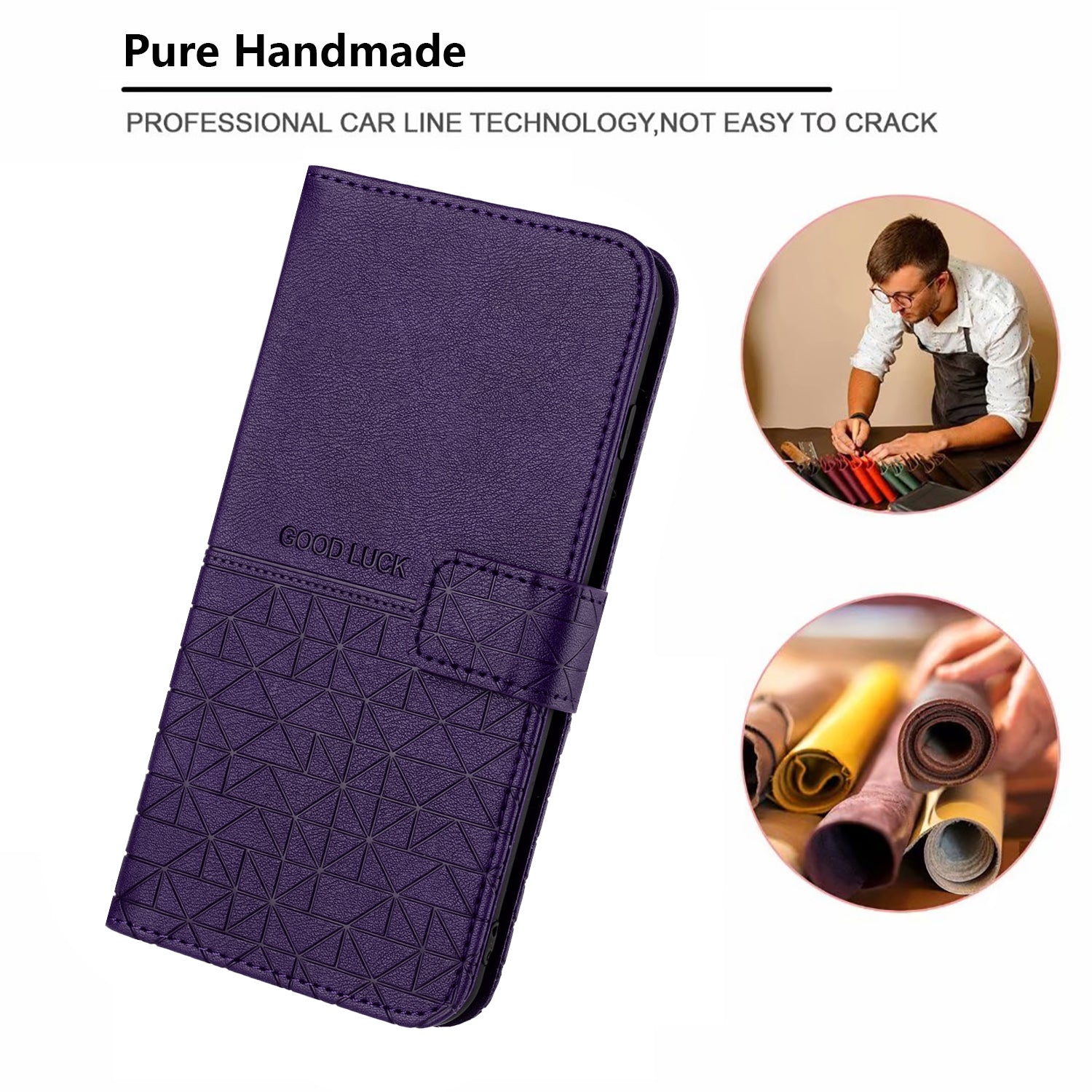 Microfiber Leather Phone Case for Samsung Galaxy A34 5G Geometric Imprinted Stand Wallet Cover