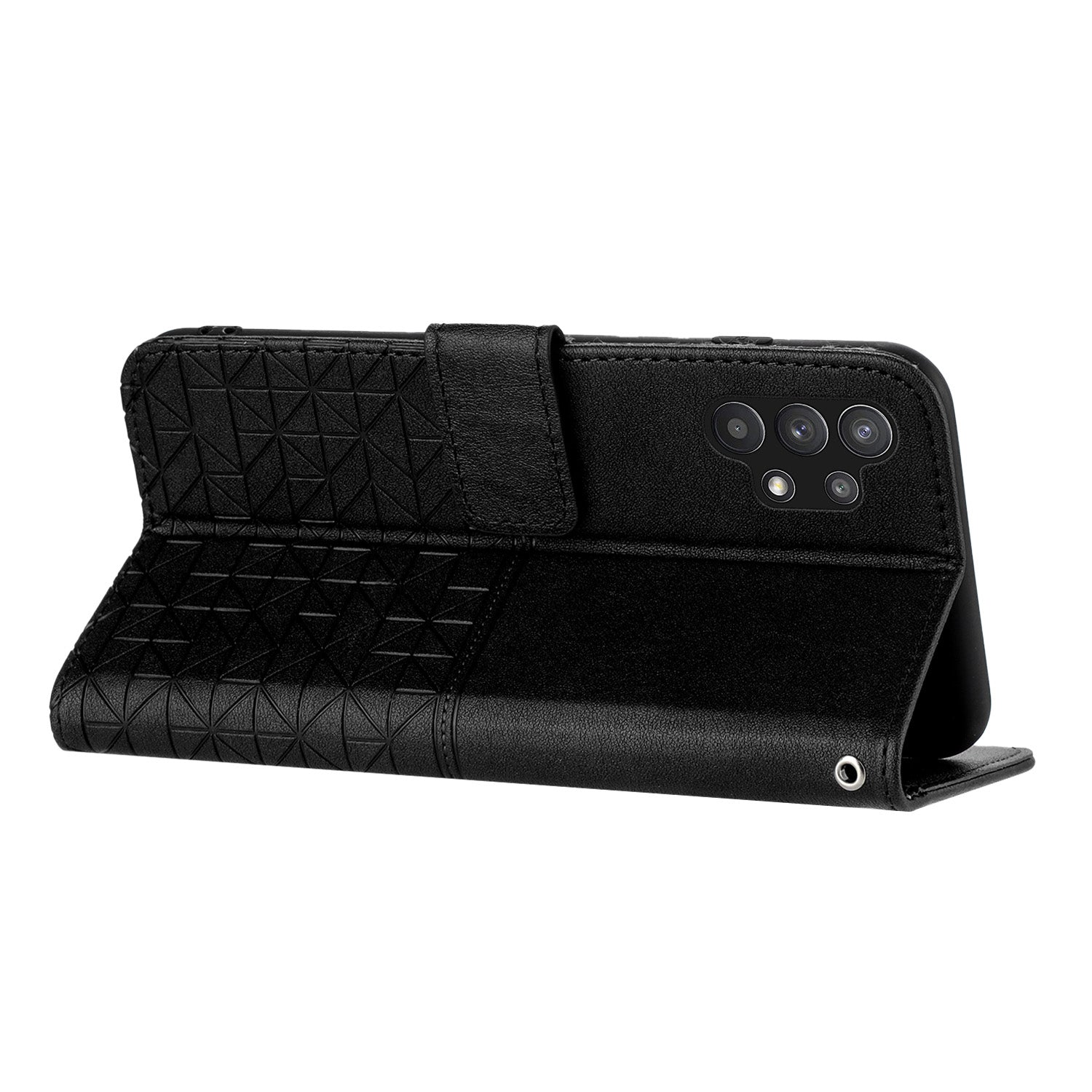For Samsung Galaxy A32 5G M32 5G Stand Phone Cover Geometric Imprinted Microfiber Leather Wallet Case