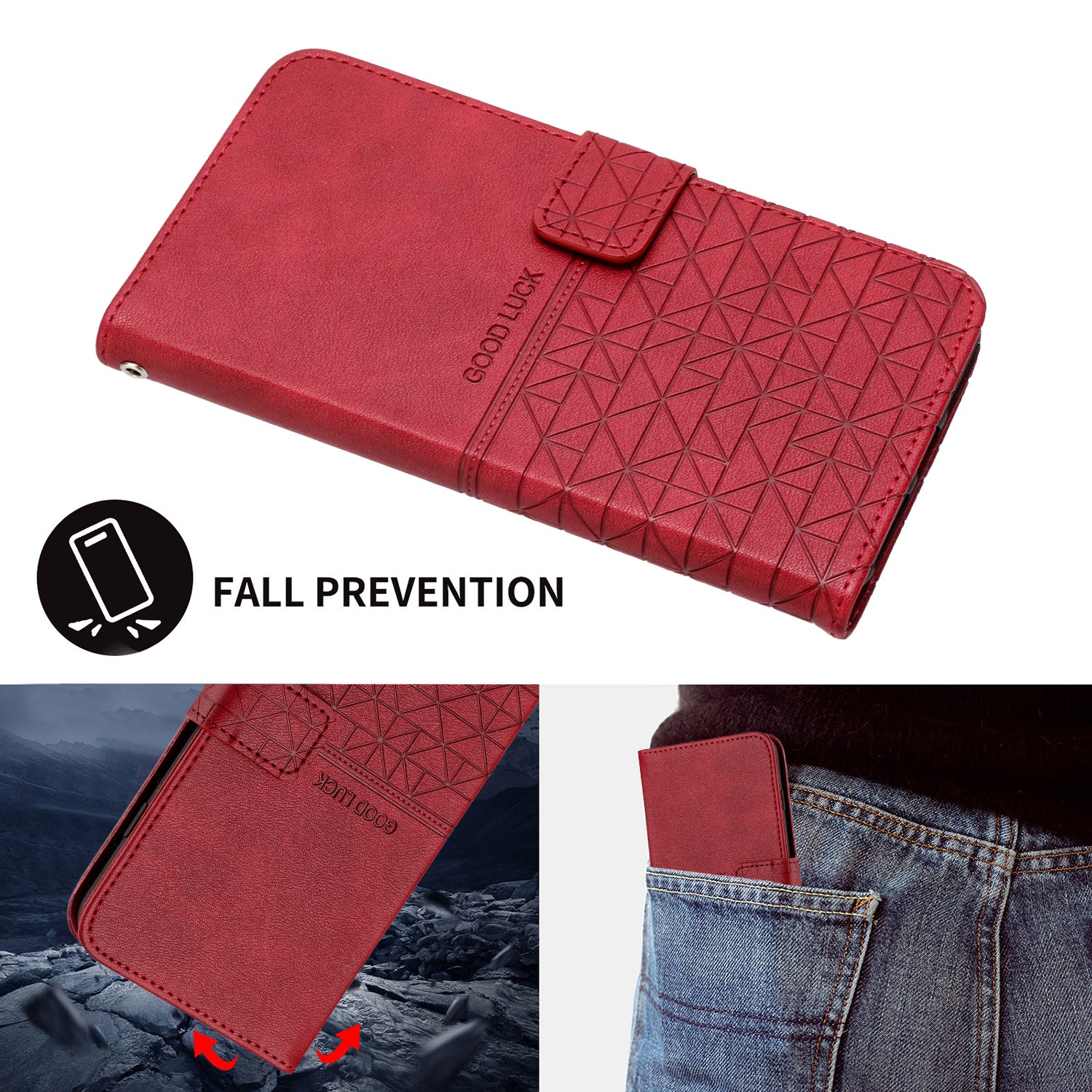 For Samsung Galaxy A42 5G Wallet Case Microfiber Leather Geometric Imprinted Phone Stand Cover