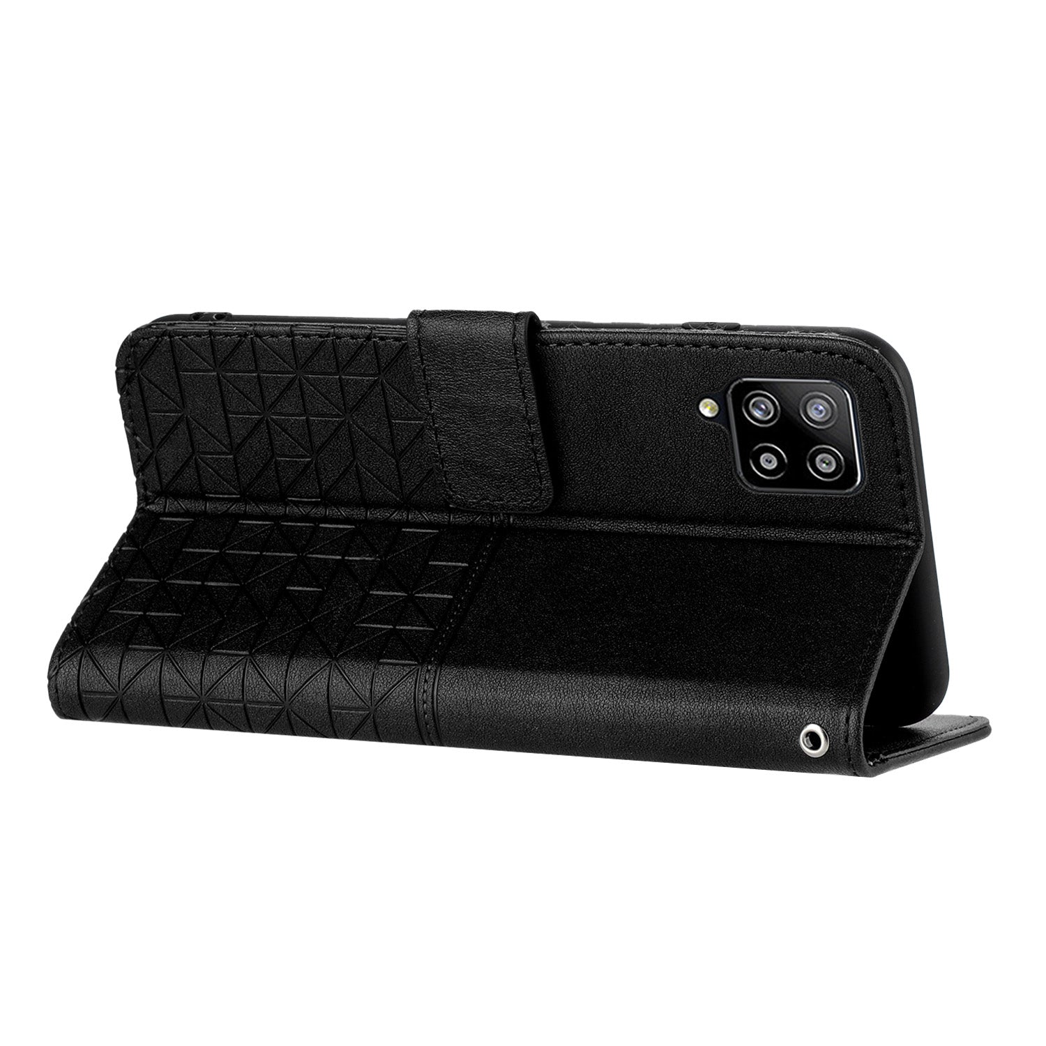 For Samsung Galaxy A42 5G Wallet Case Microfiber Leather Geometric Imprinted Phone Stand Cover