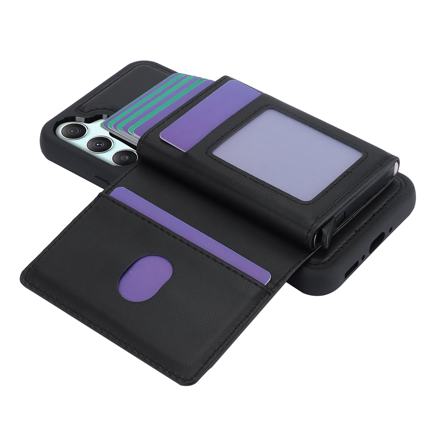 For Samsung Galaxy A14 5G 4G RFID Blocking Kickstand Phone Cover with Detachable Pop-Up Card Case