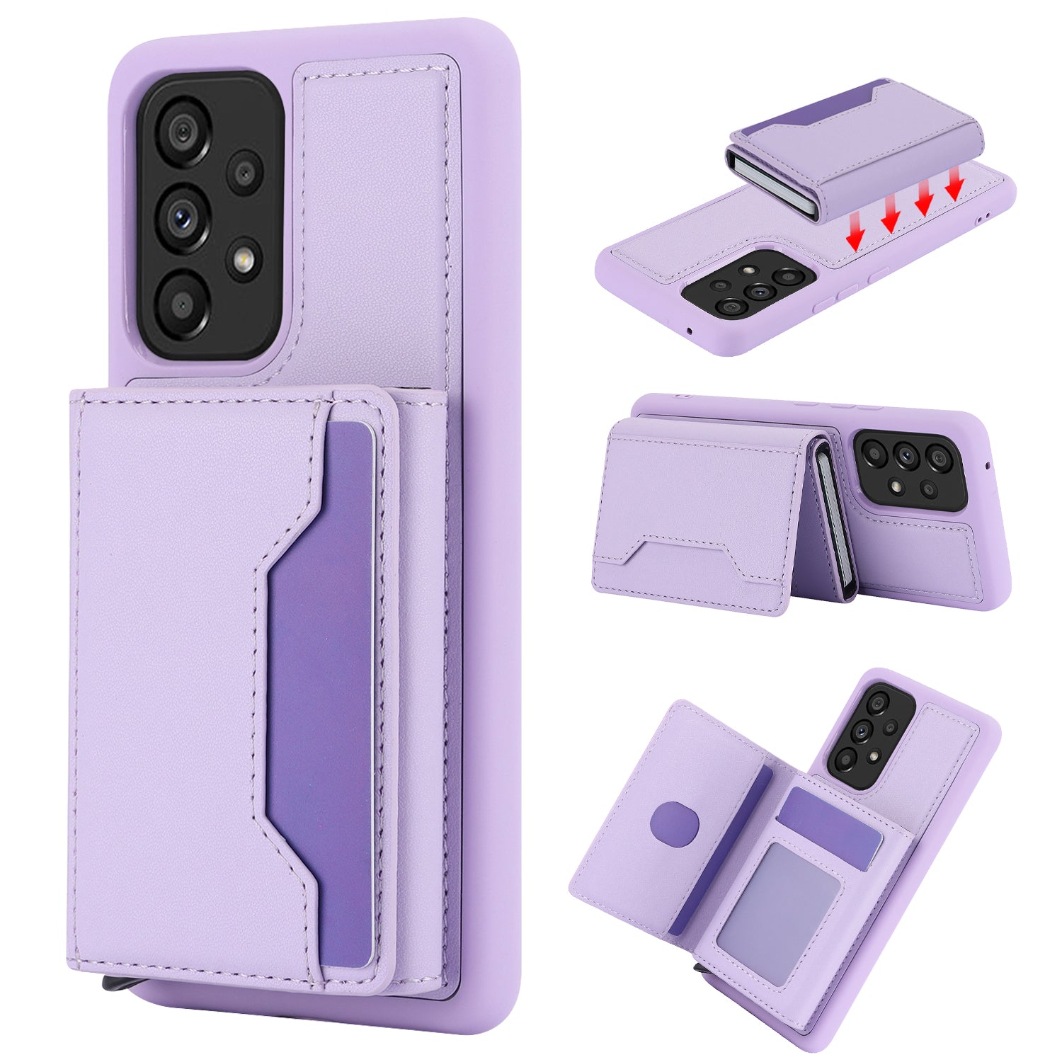 For Samsung Galaxy A53 5G Detachable Pop-Up Card Holder Phone Kickstand Case RFID Blocking Phone Cover
