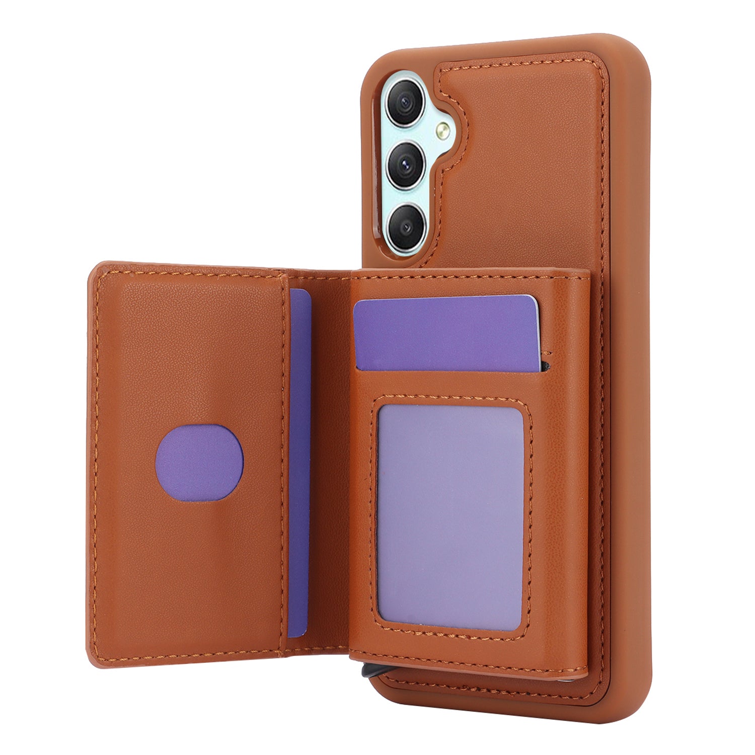 RFID Blocking Phone Case for Samsung Galaxy A54 5G Kickstand Cover with Detachable Pop-Up Card Holder