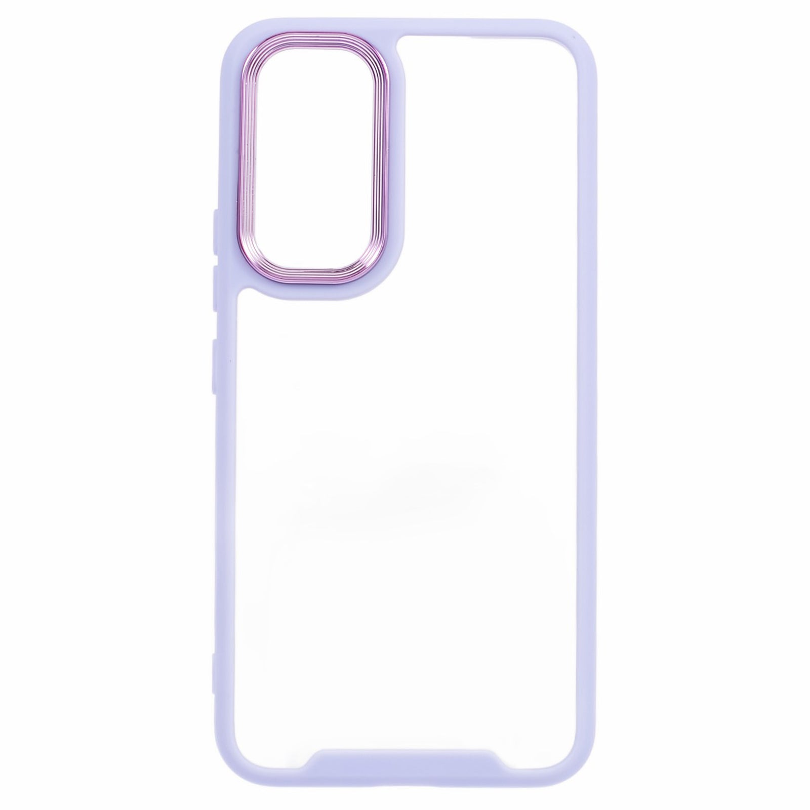 For Samsung Galaxy A14 5G Transparent Phone Case TPU Acrylic Cover with Electroplating Lens Frame