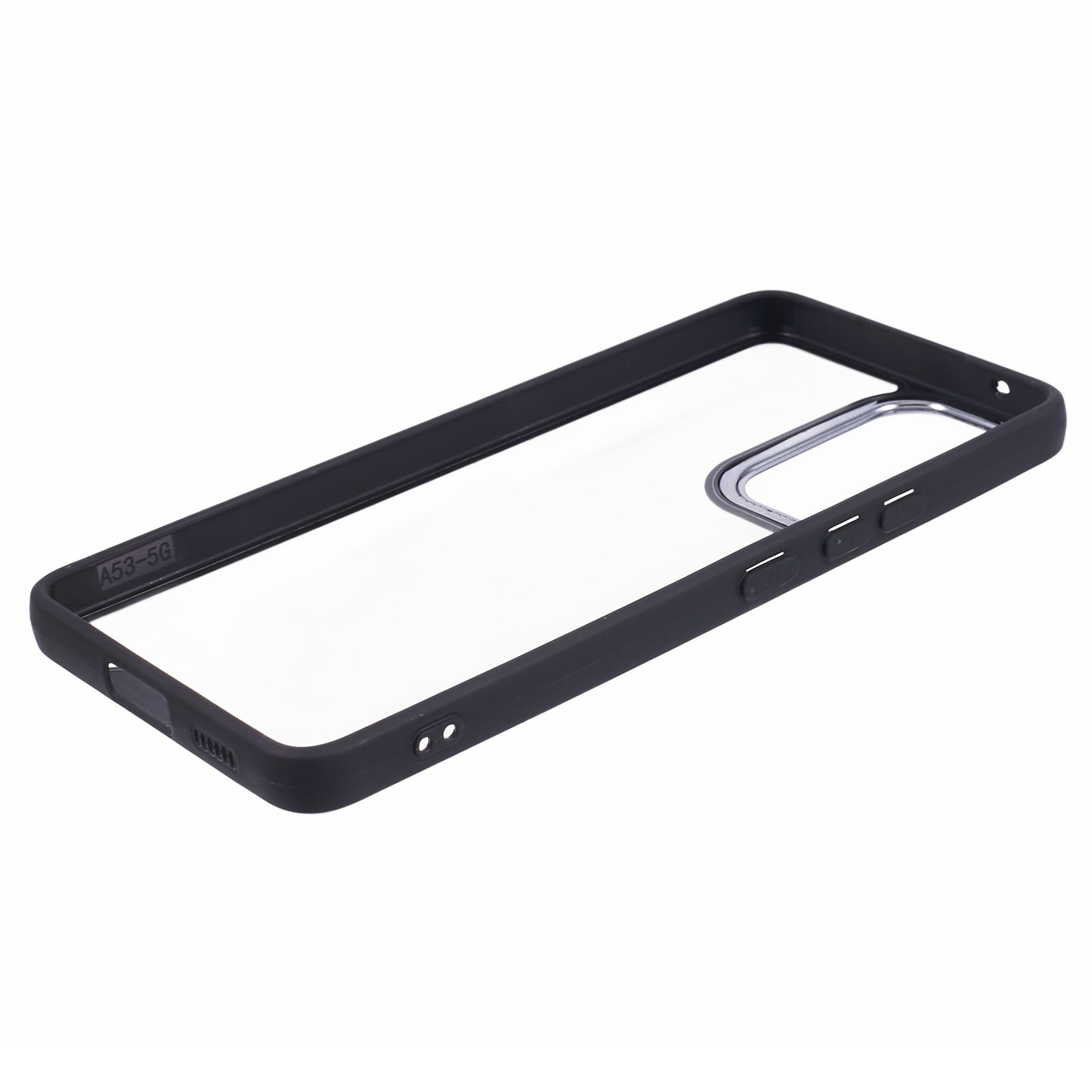 Transparent Case for Samsung Galaxy A33 5G Electroplating Lens Frame TPU Acrylic Phone Cover