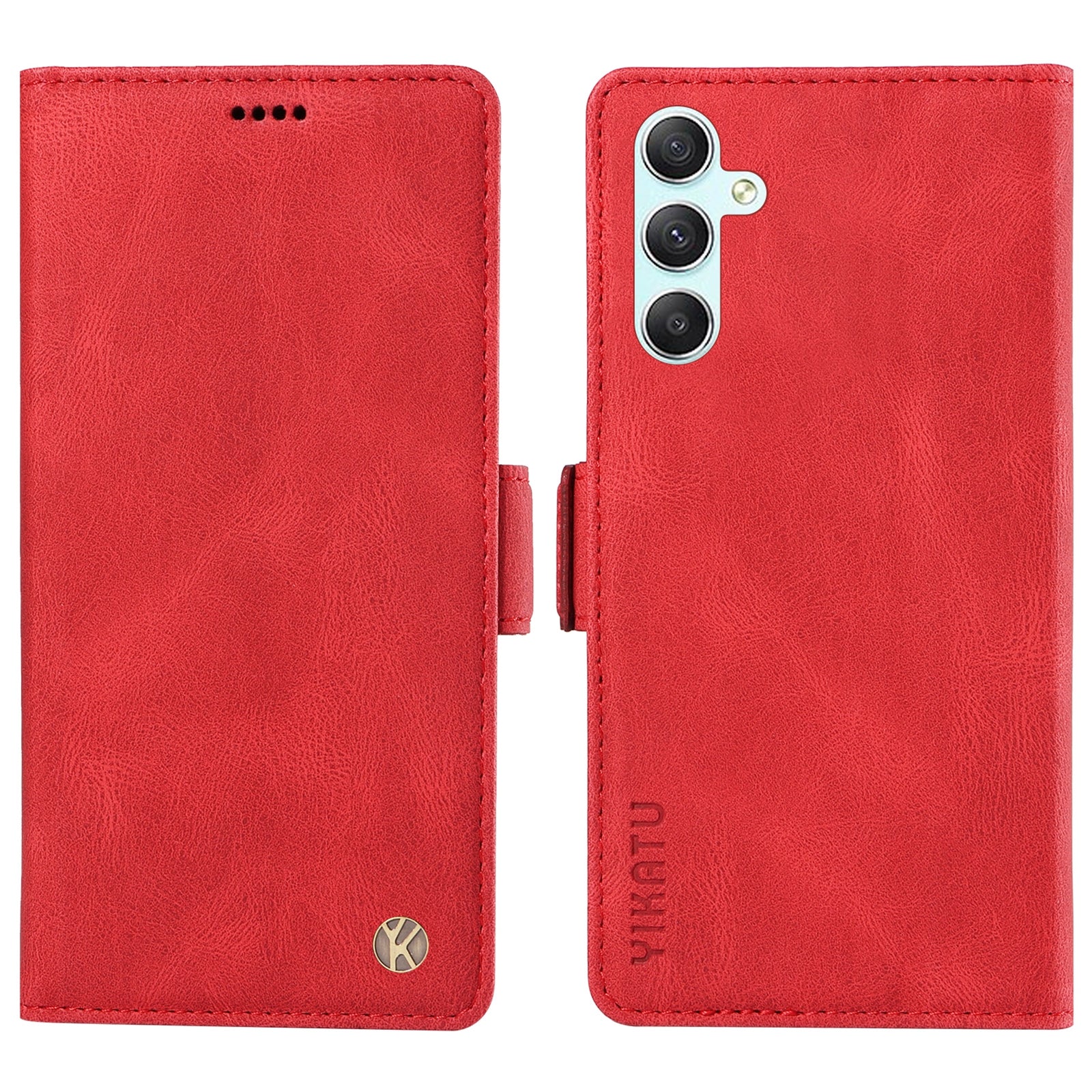 YIKATU YK-005 For Samsung Galaxy A34 5G Skin-touch Phone Case Cover Stand Shell PU Leather Wallet