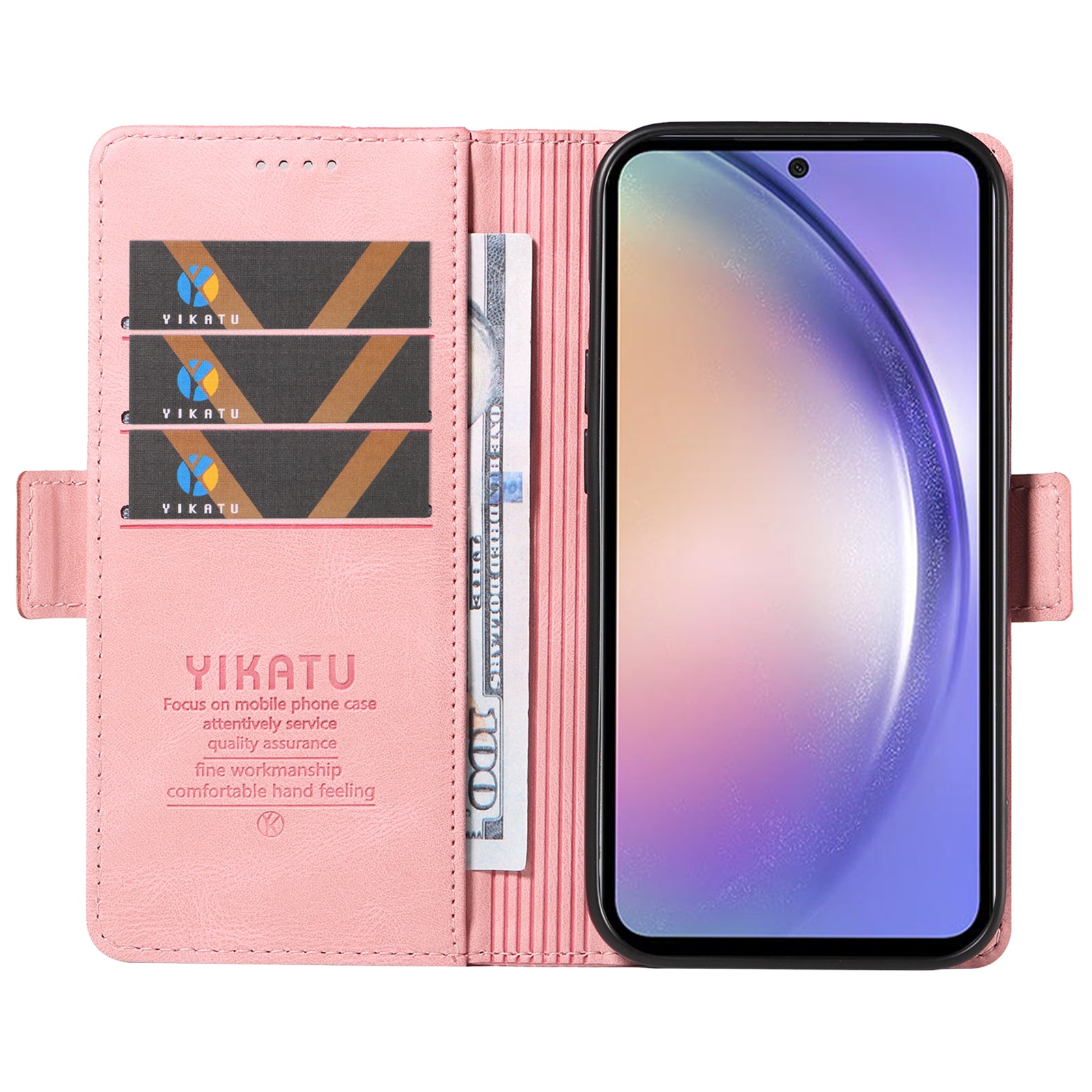 YIKATU YK-005 For Samsung Galaxy A54 5G Phone Case PU Leather Skin-touch Wallet Stand Shell Cover