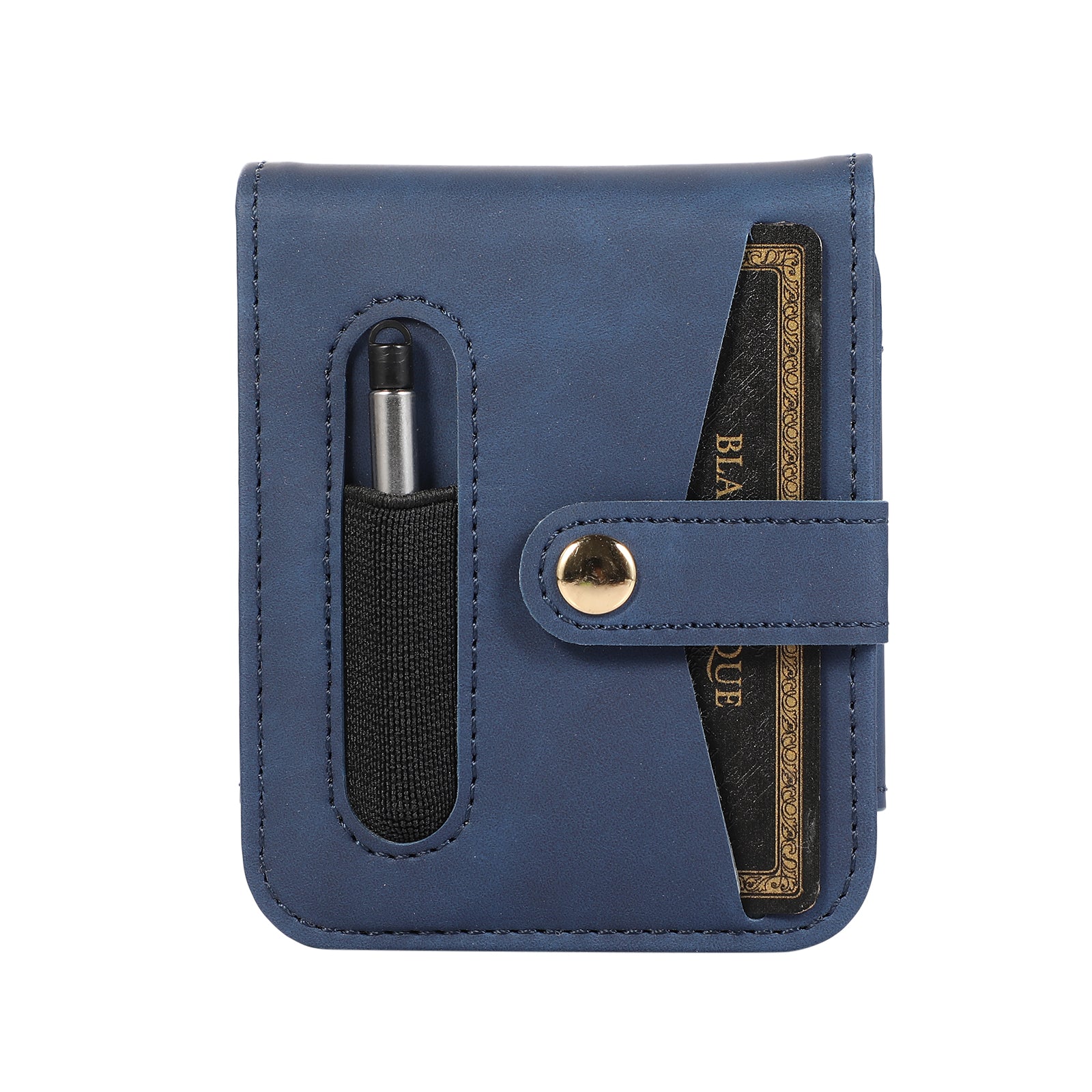 PC PU Leather Phone Case For Samsung Galaxy Z Flip5 5G Folding Phone Cover Card Holder with Stylus