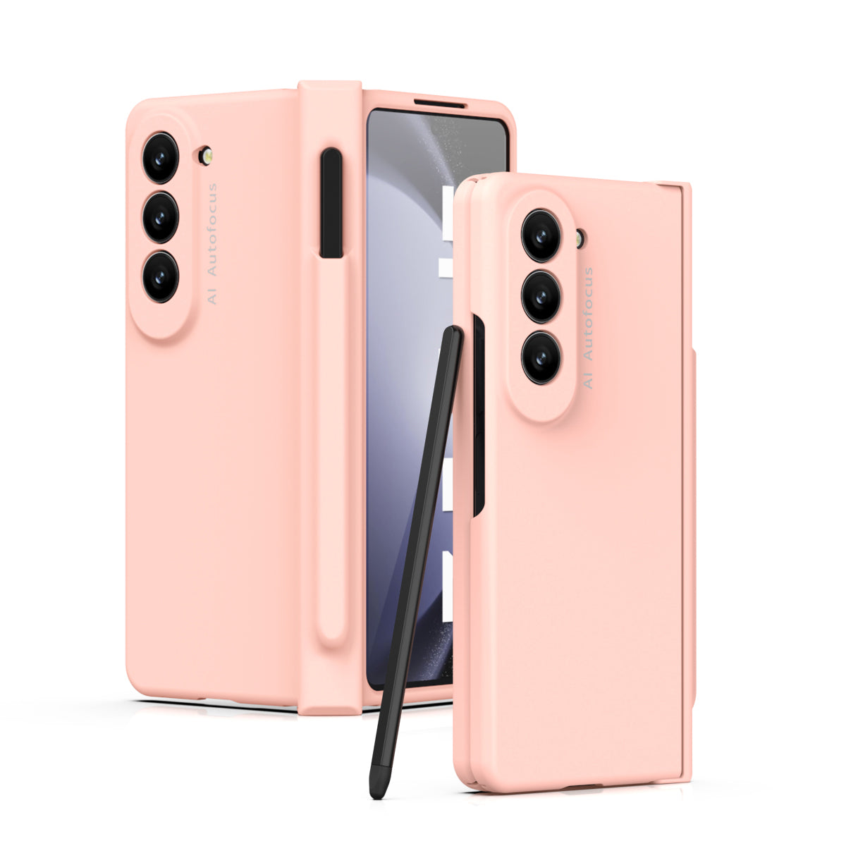For Samsung Galaxy Z Fold5 5G PC Phone Case Anti-drop Cover with Tempered Glass Screen Film and Stylus