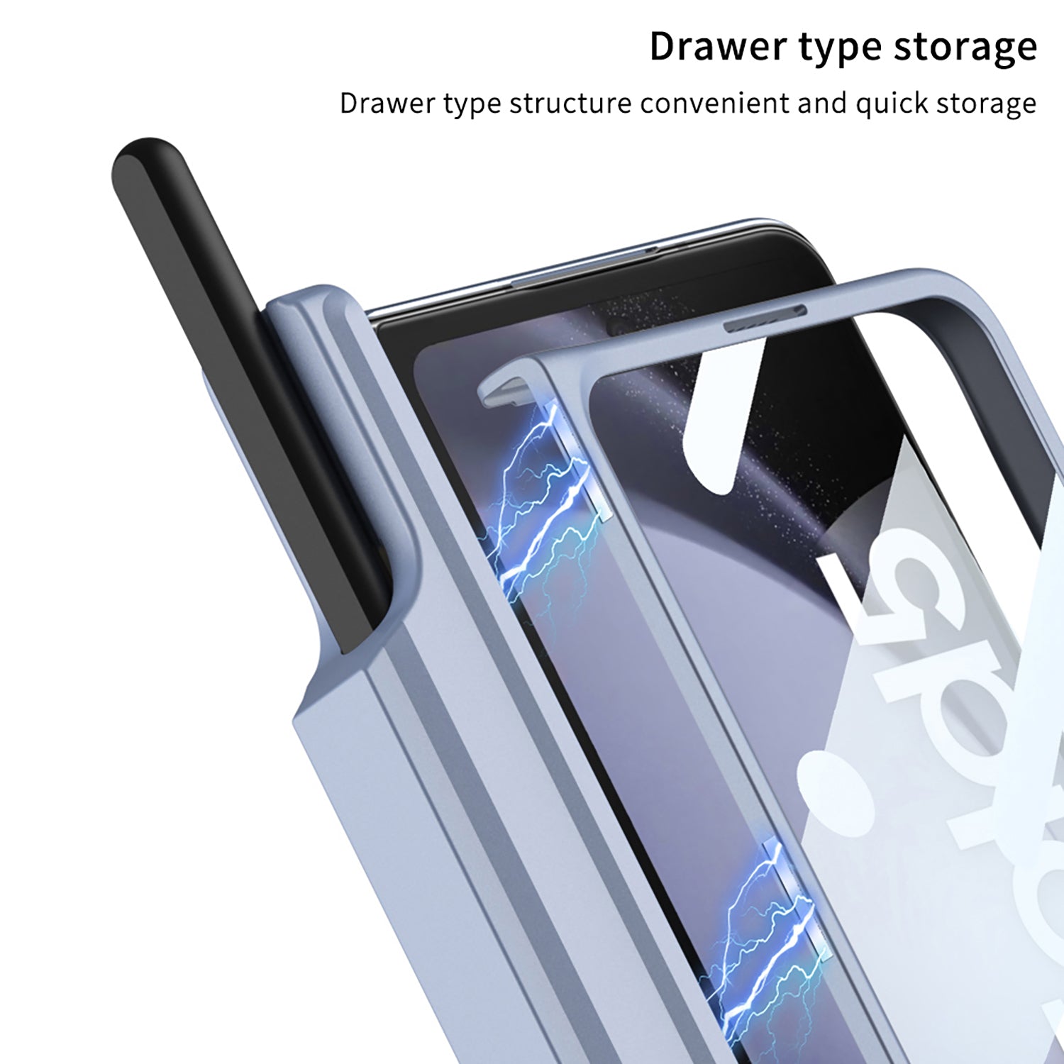 GKK For Samsung Galaxy Z Fold5 5G Case Pen Holder Magnetic PC Phone Cover with Front Screen Film