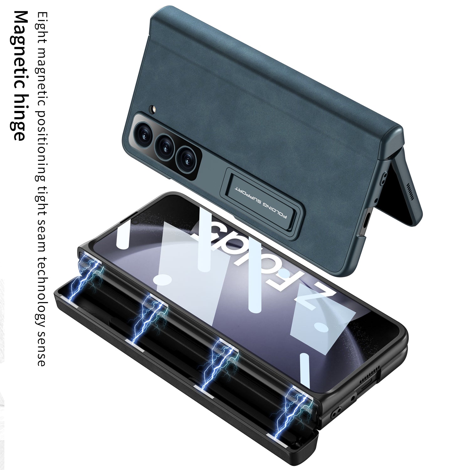 GKK For Samsung Galaxy Z Fold5 5G Cover Leather PC Pen Box Phone Case with Front Screen Film
