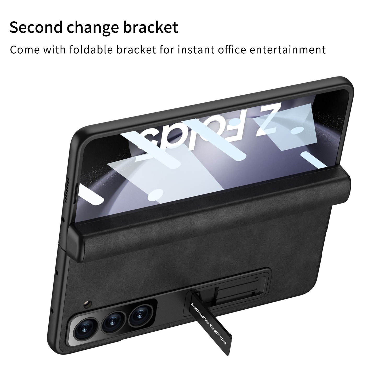 GKK For Samsung Galaxy Z Fold5 5G Cover Leather PC Pen Box Phone Case with Front Screen Film