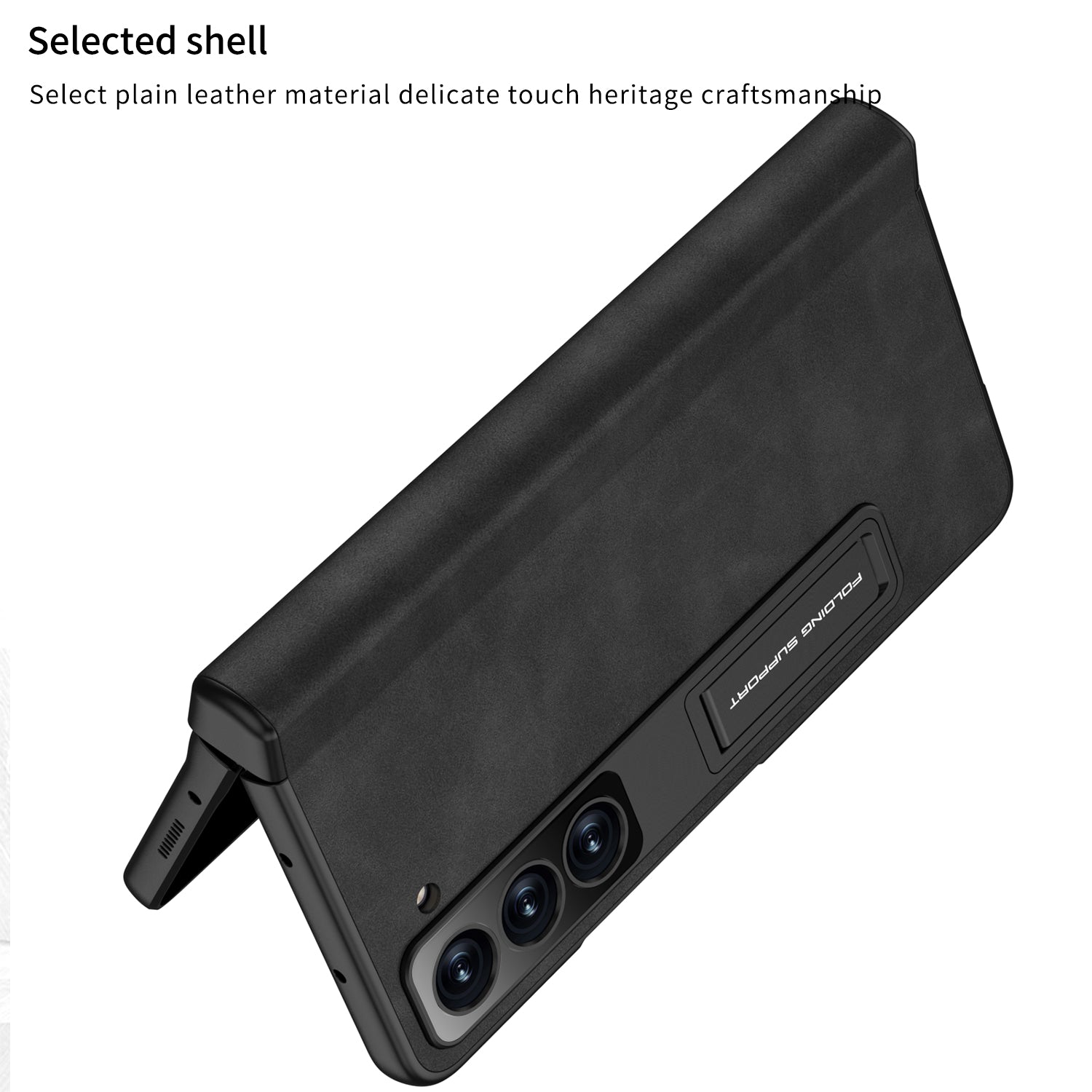 GKK For Samsung Galaxy Z Fold5 5G Cover Leather PC Pen Box Phone Case with Front Screen Film
