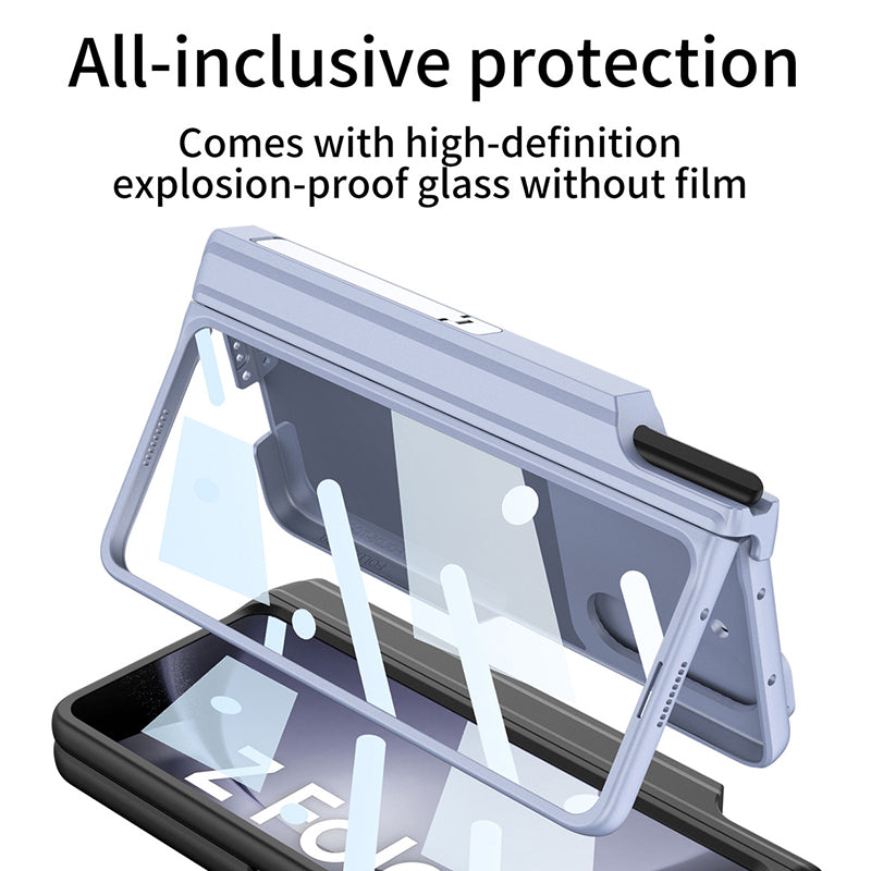 GKK For Samsung Galaxy Z Fold5 5G Case PC Phone Cover with Card Holder Screen Film