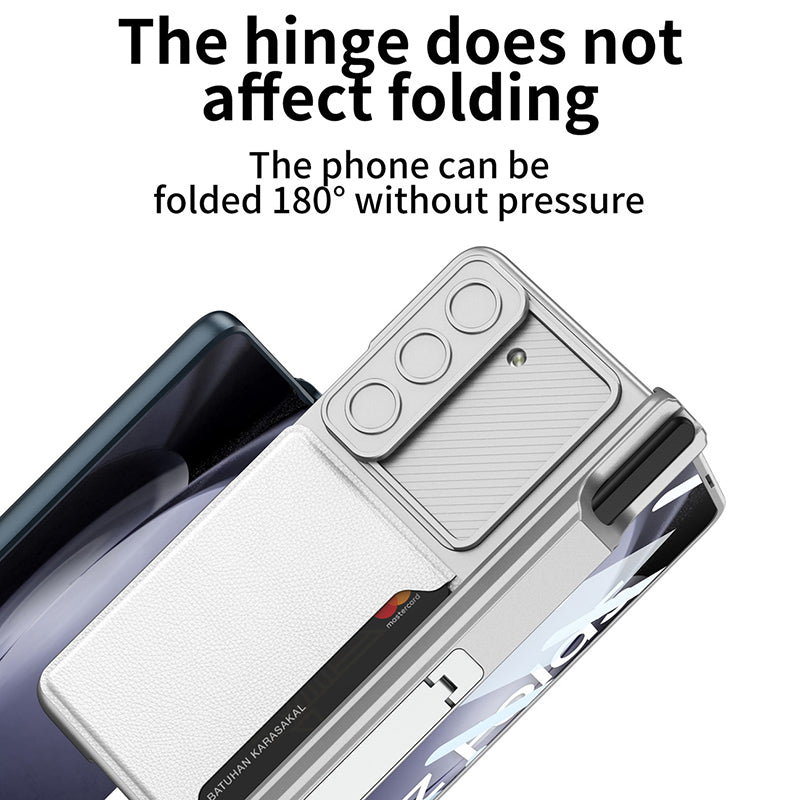 GKK For Samsung Galaxy Z Fold5 5G Case PC Phone Cover with Card Holder Screen Film