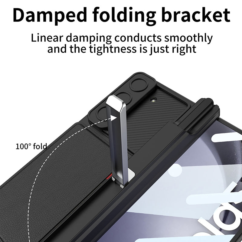 GKK For Samsung Galaxy Z Fold5 5G Case PC Phone Cover with Card Holder Screen Film