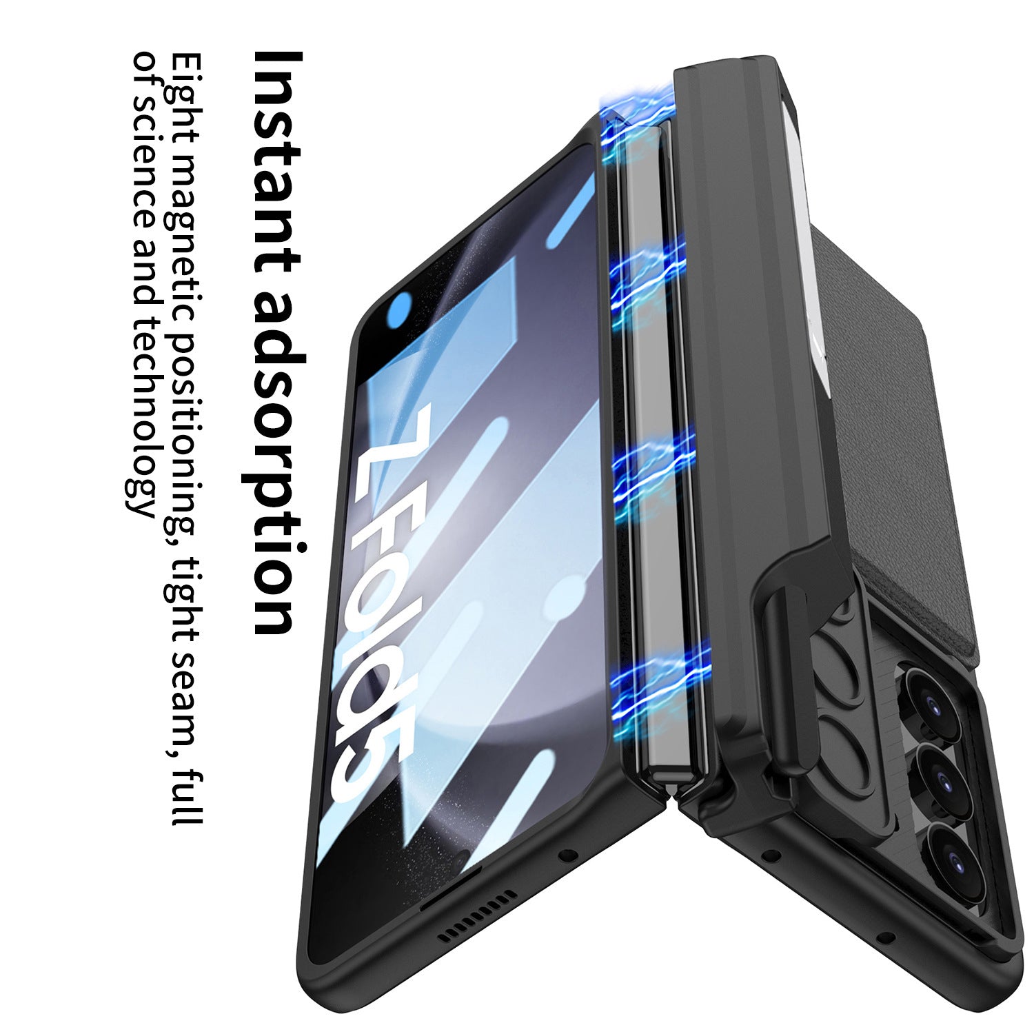 GKK For Samsung Galaxy Z Fold5 5G Case PC Phone Cover with Card Holder Screen Film