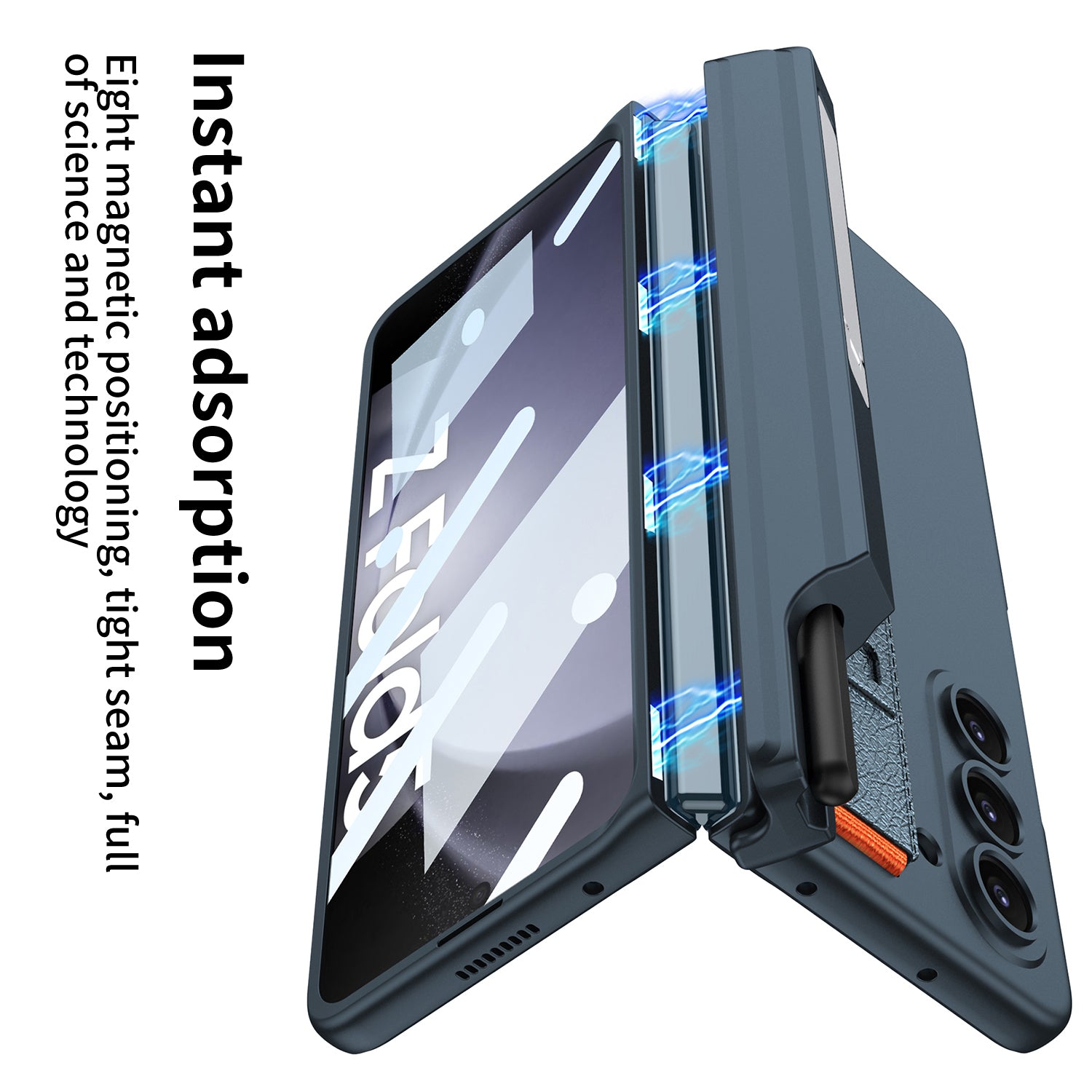 GKK For Samsung Galaxy Z Fold5 5G Case PC Wristband Phone Cover with Screen Film Pen Holder