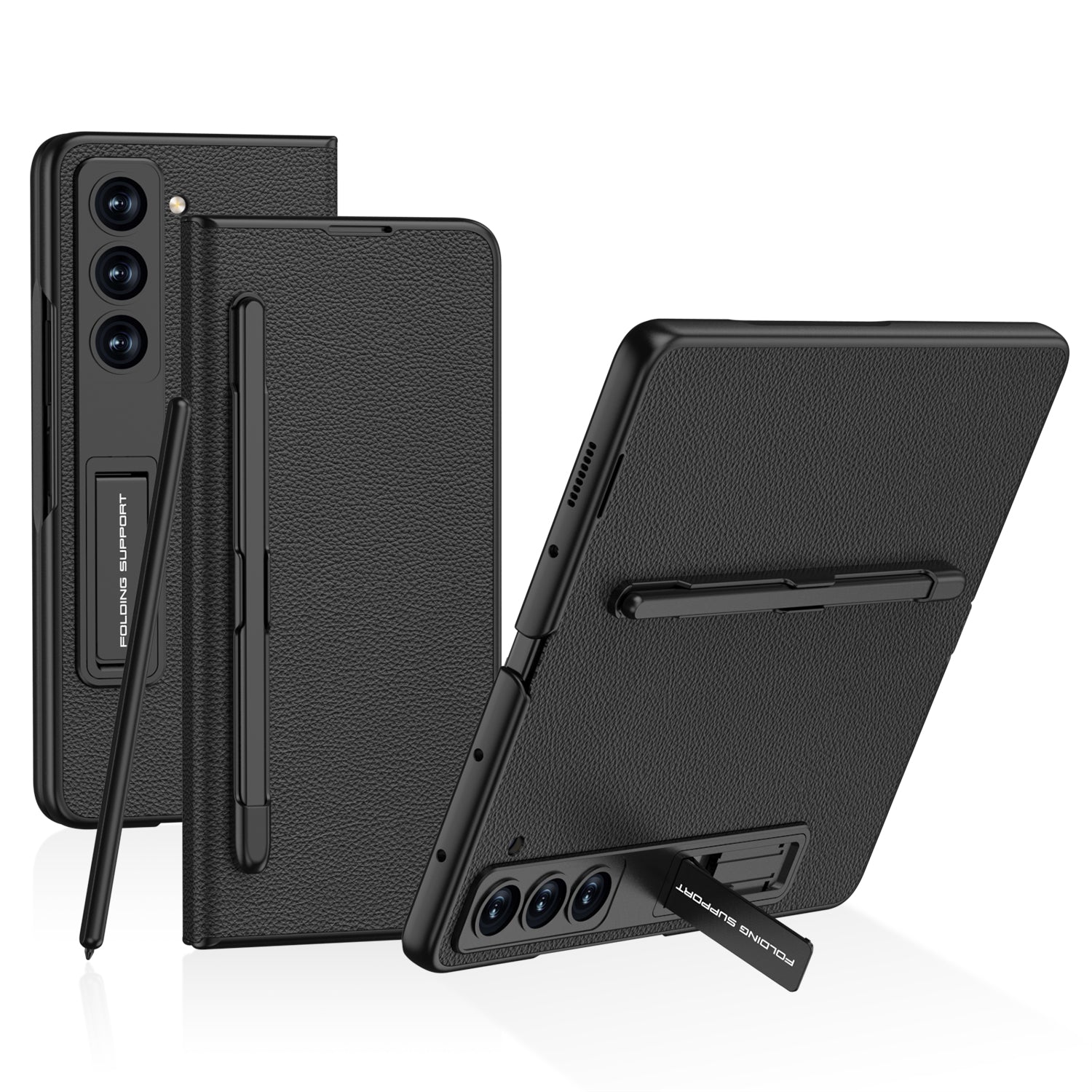 GKK For Samsung Galaxy Z Fold5 5G Case PU Leather Phone Cover with Pen Slot Screen Protector