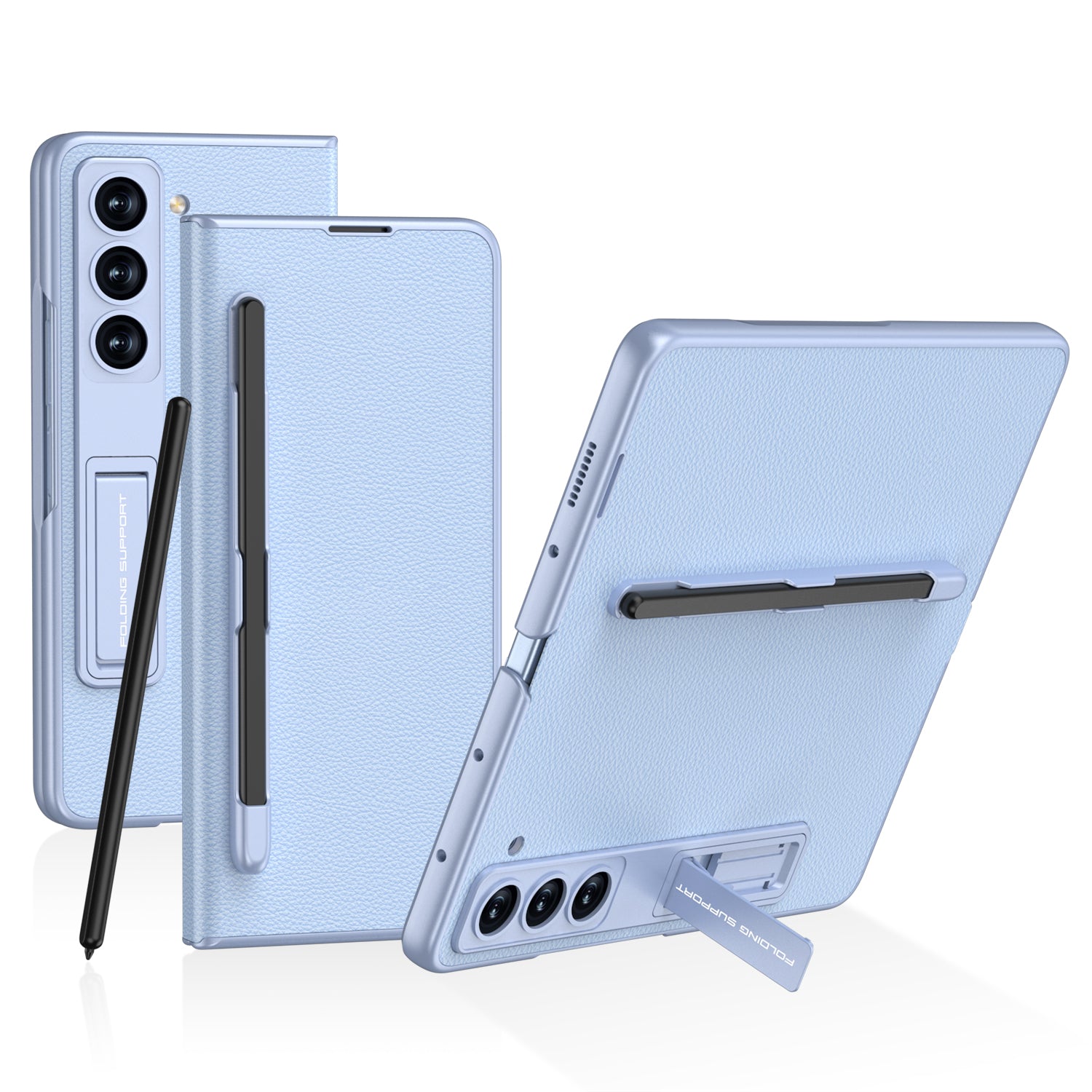 GKK For Samsung Galaxy Z Fold5 5G Case PU Leather Phone Cover with Pen Slot Screen Protector