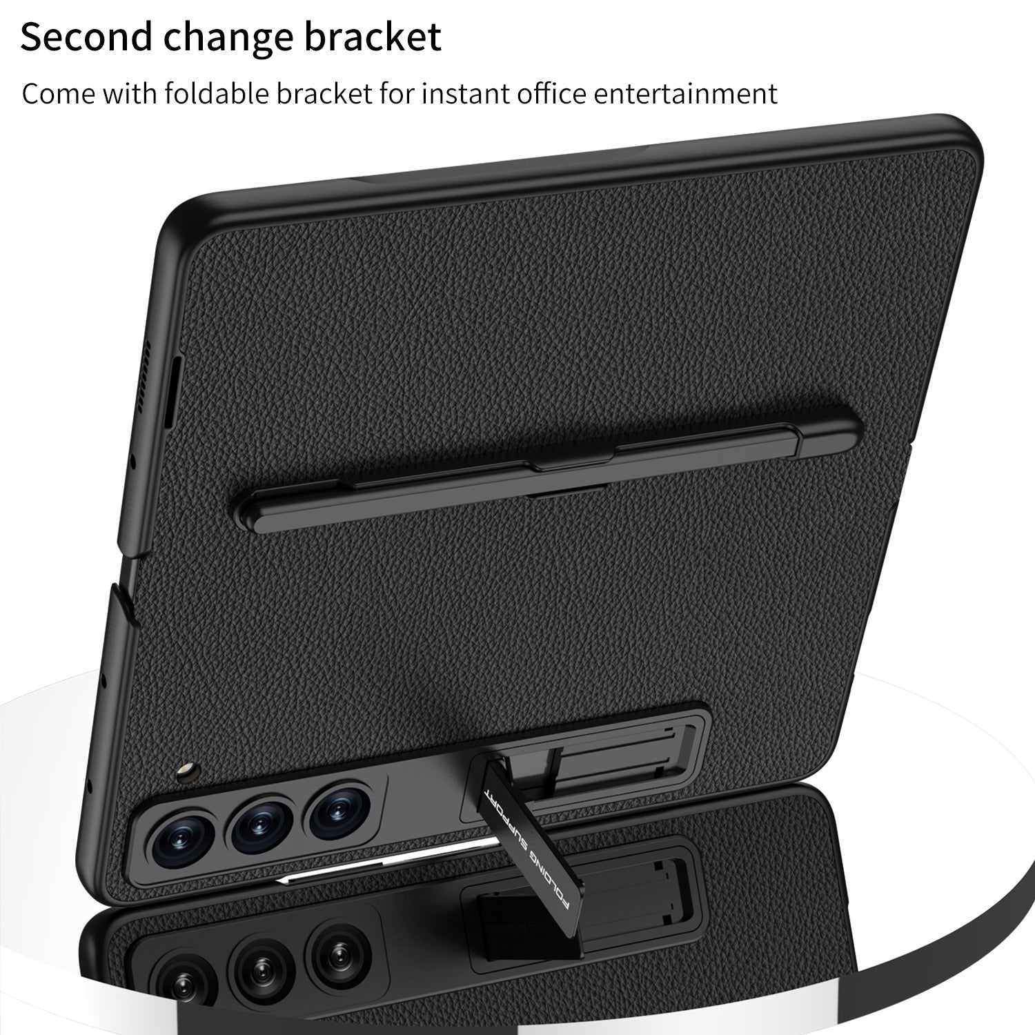 GKK For Samsung Galaxy Z Fold5 5G Case PU Leather Phone Cover with Pen Slot Screen Protector