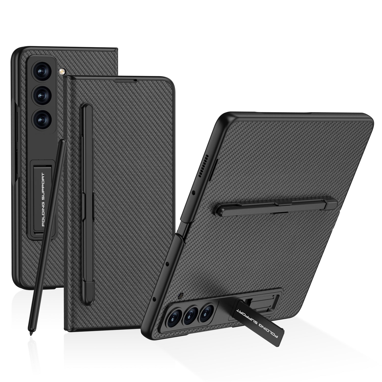 GKK For Samsung Galaxy Z Fold5 5G Case PU Leather Phone Cover with Pen Slot Screen Protector
