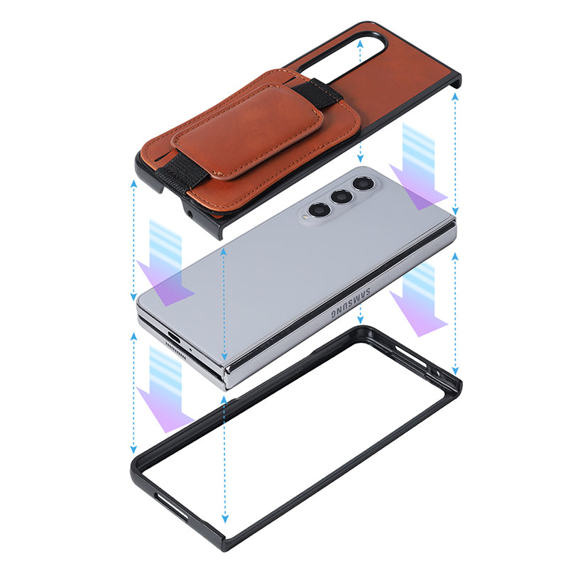 For Samsung Galaxy Z Fold3 5G Case Rotating Kickstand Card Holder Protective Cover