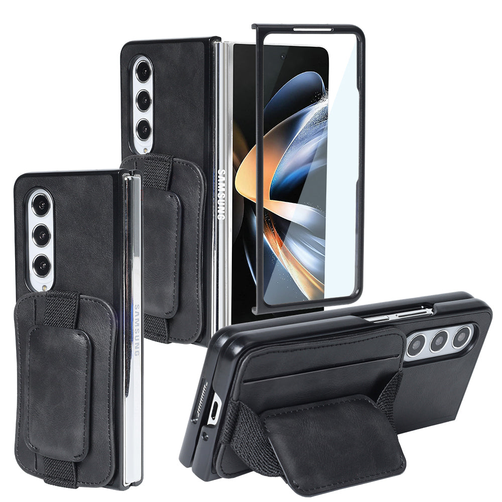For Samsung Galaxy Z Fold3 5G Case Rotating Kickstand Card Holder Protective Cover