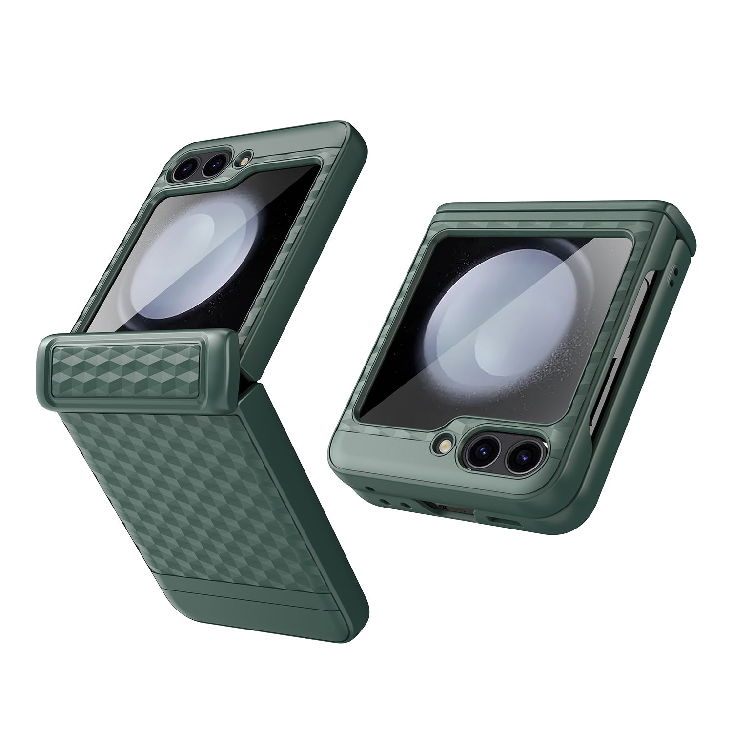 For Samsung Galaxy Z Flip5 5G Case Magnetic Spring Link Hinge Phone Cover with Tempered Glass Screen Film