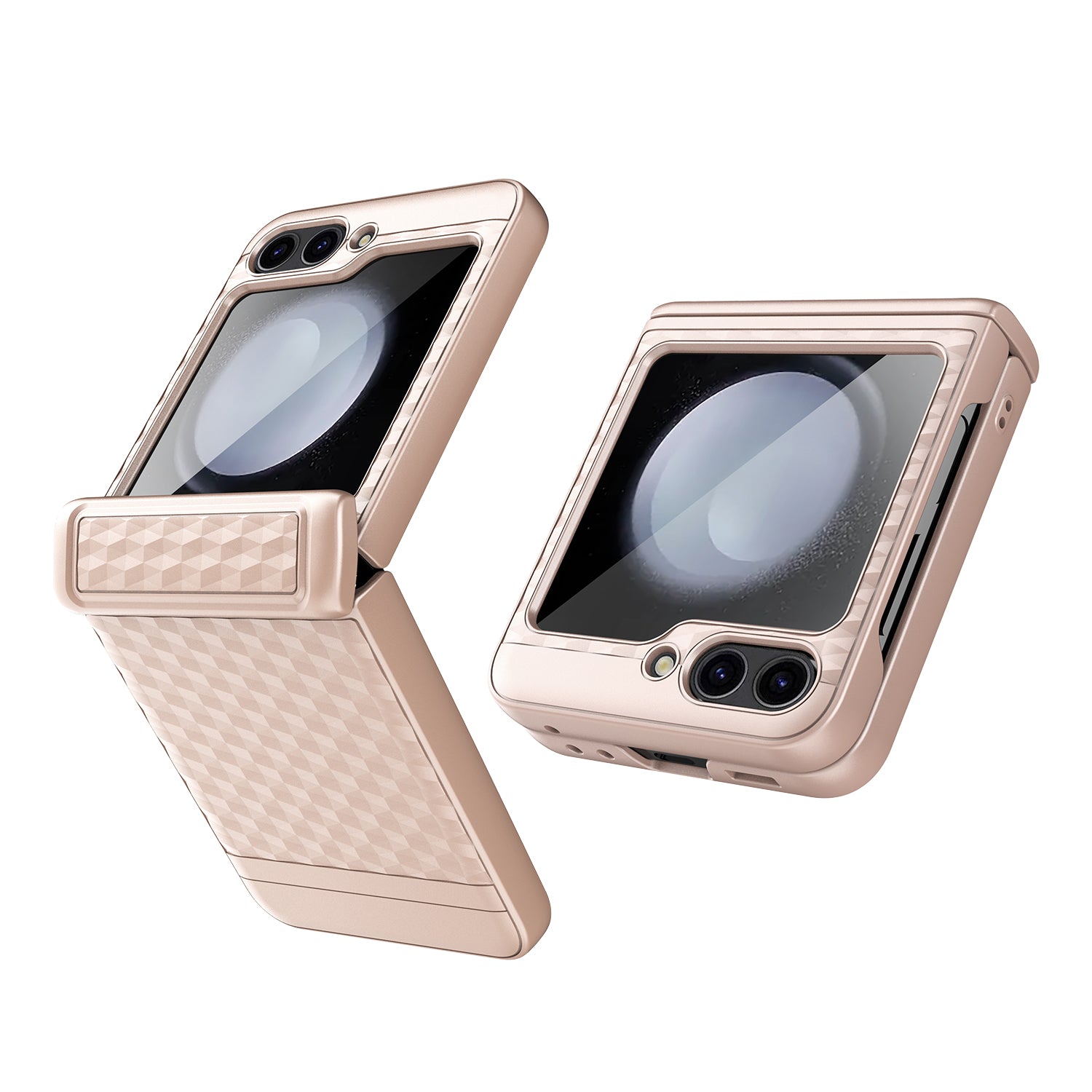 For Samsung Galaxy Z Flip5 5G Case Magnetic Spring Link Hinge Phone Cover with Tempered Glass Screen Film